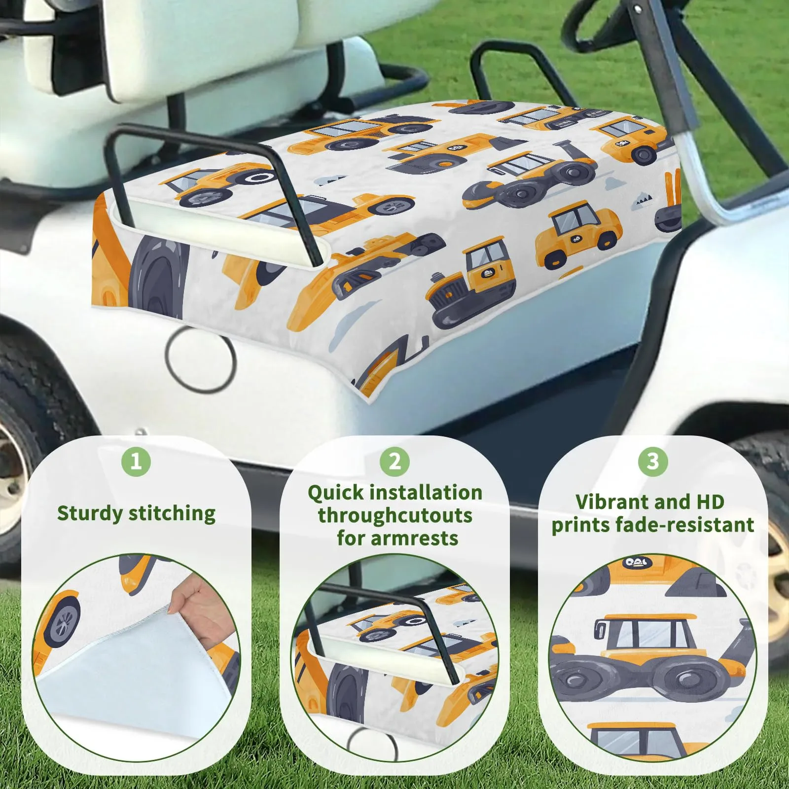 Tiveruda Golf Cart Seat Cover for Double Seats image 3