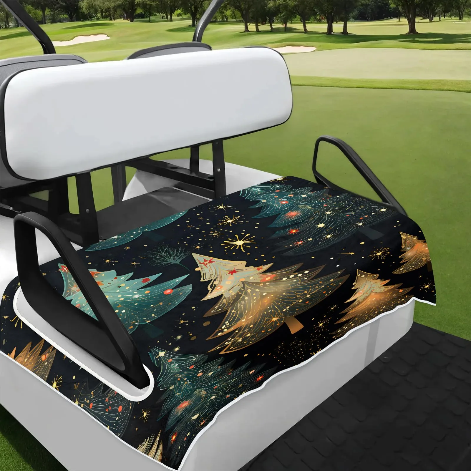Tiveruda Christmas Tree Golf Cart Seat Cover, 51 x 31 in