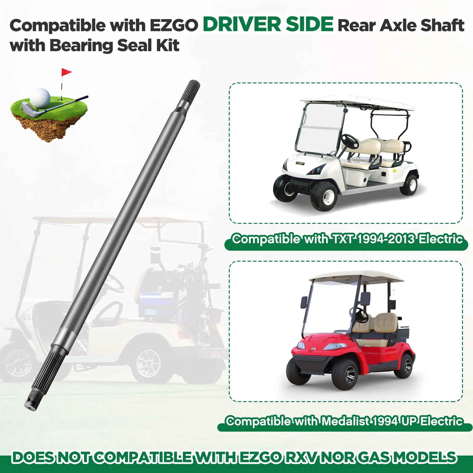 Gisafai E-Z-G-O Rear Axle Shaft Kit 20377G11 image 4