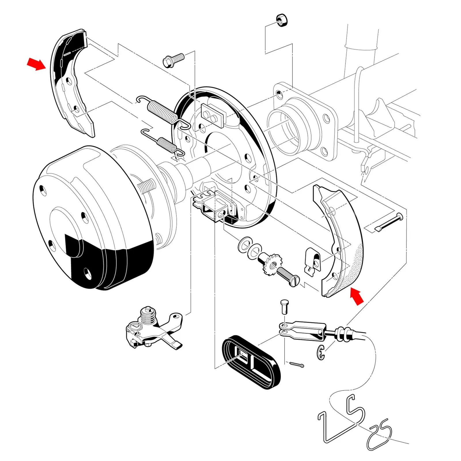10L0L Golf Cart Brake Shoes Kit for Club Car, E-Z-GO & Yamaha image 3