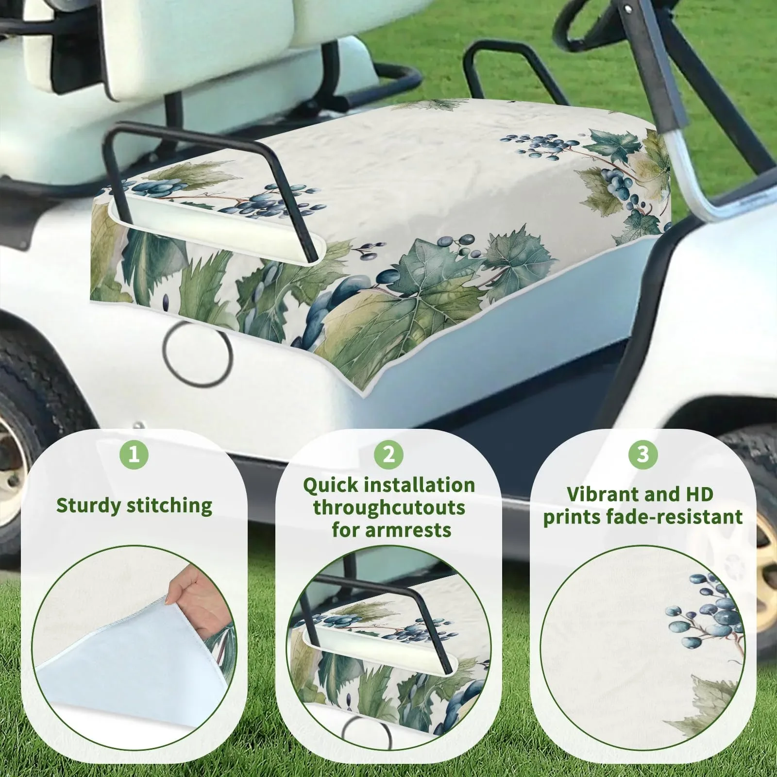 Tiveruda Golf Cart Seat Cover for Double Seats, 51 x 31 in image 3