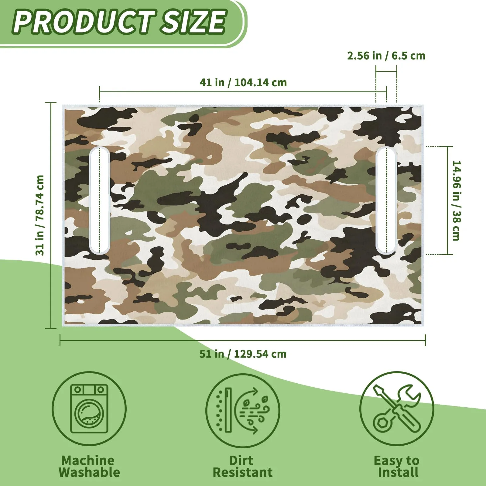 Tiveruda Camouflage Brown Golf Cart Seat Cover 51 x 31 image 2