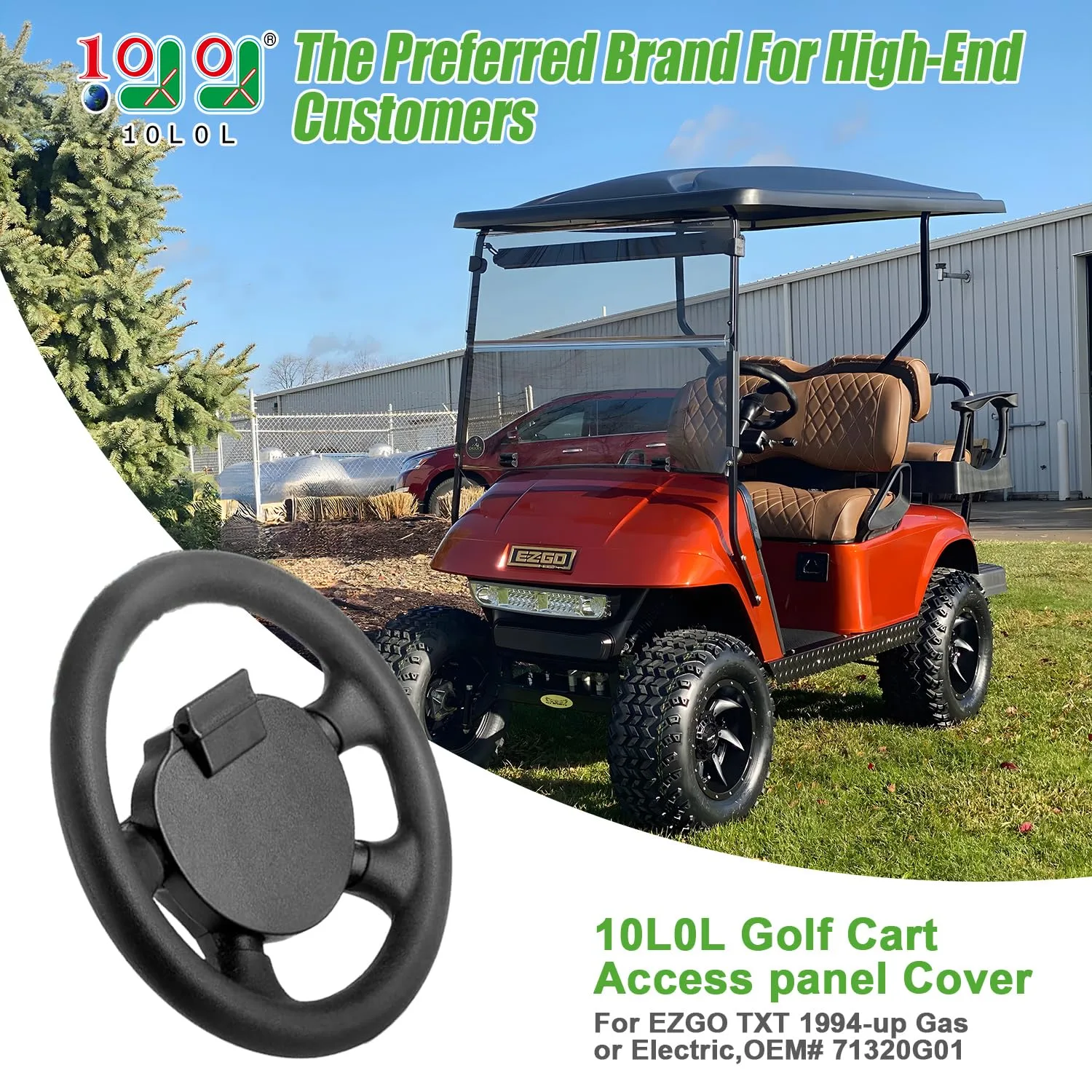 10L0L 13-Inch Steering Wheel for E-Z-GO Golf Carts image 2
