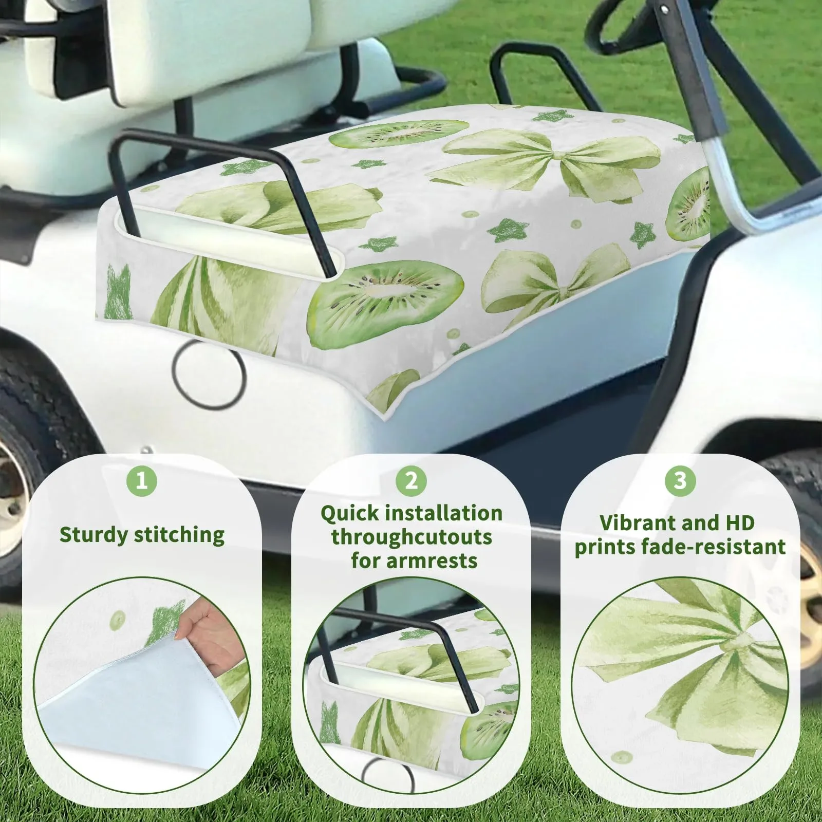 Tiveruda Golf Cart Seat Cover for 2-Person Seats image 3