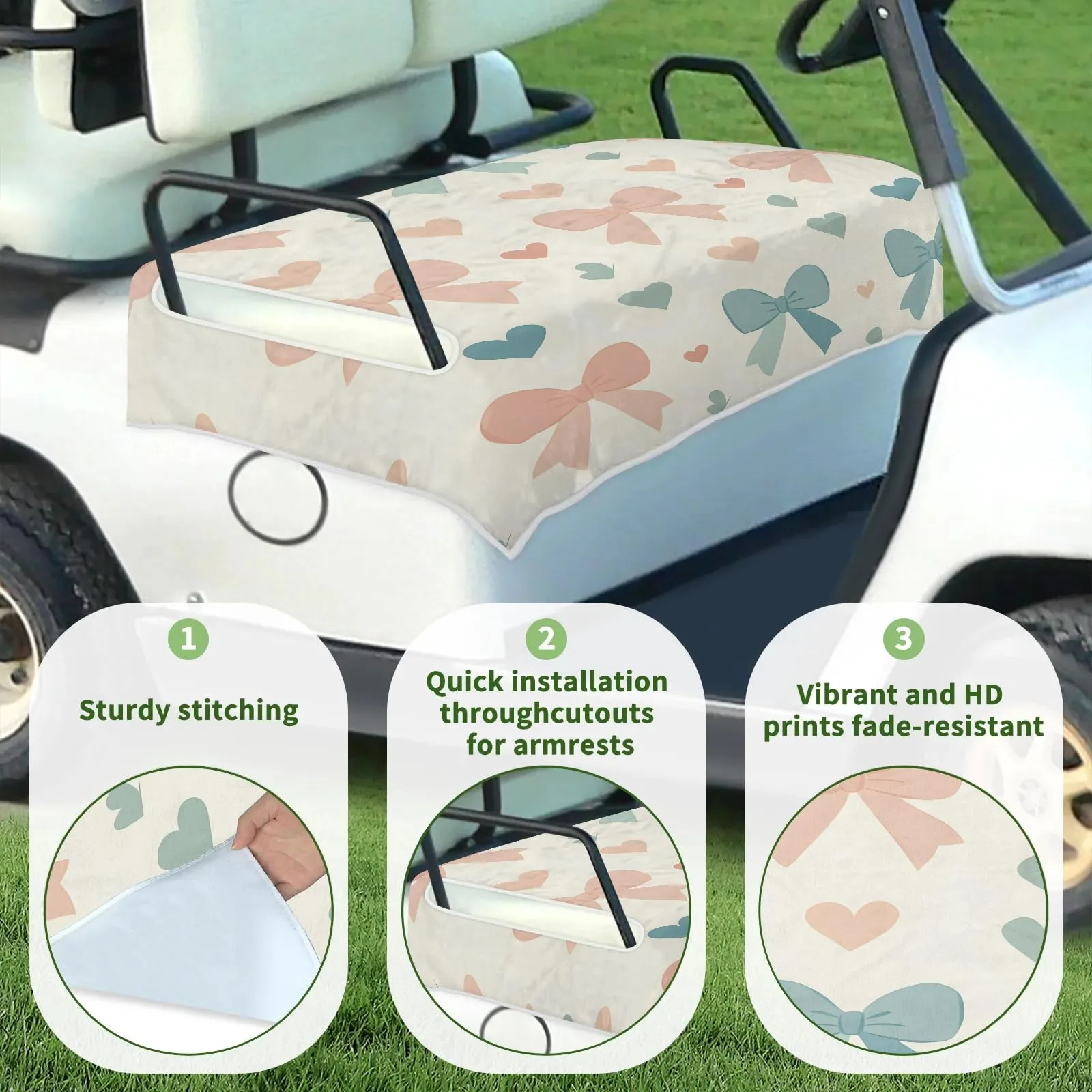 Tiveruda Golf Cart Seat Cover for Double Seats, 51 x 31 in image 3