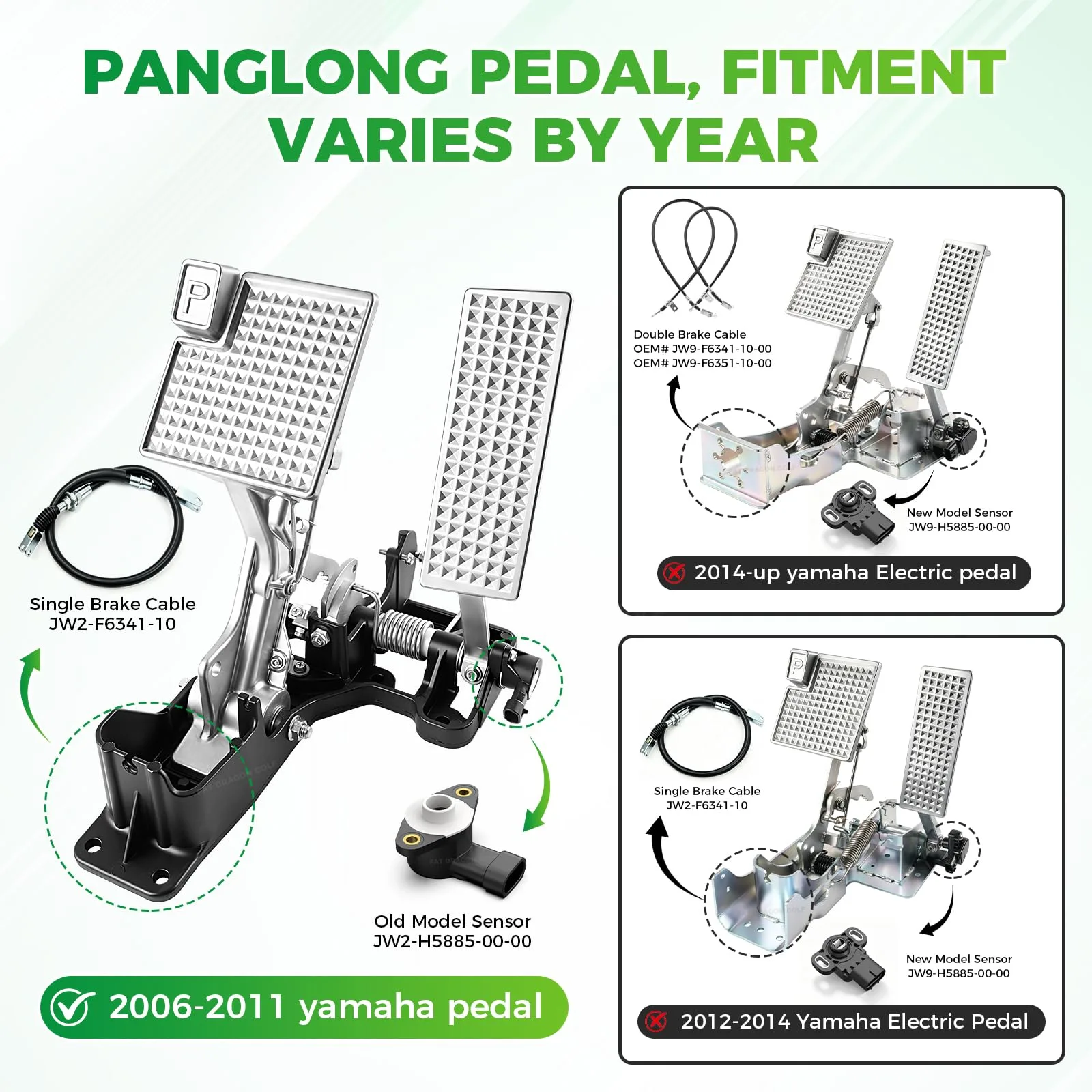 Panglong Yamaha 2006-2011 Electric Golf Cart Pedal Assembly image 2