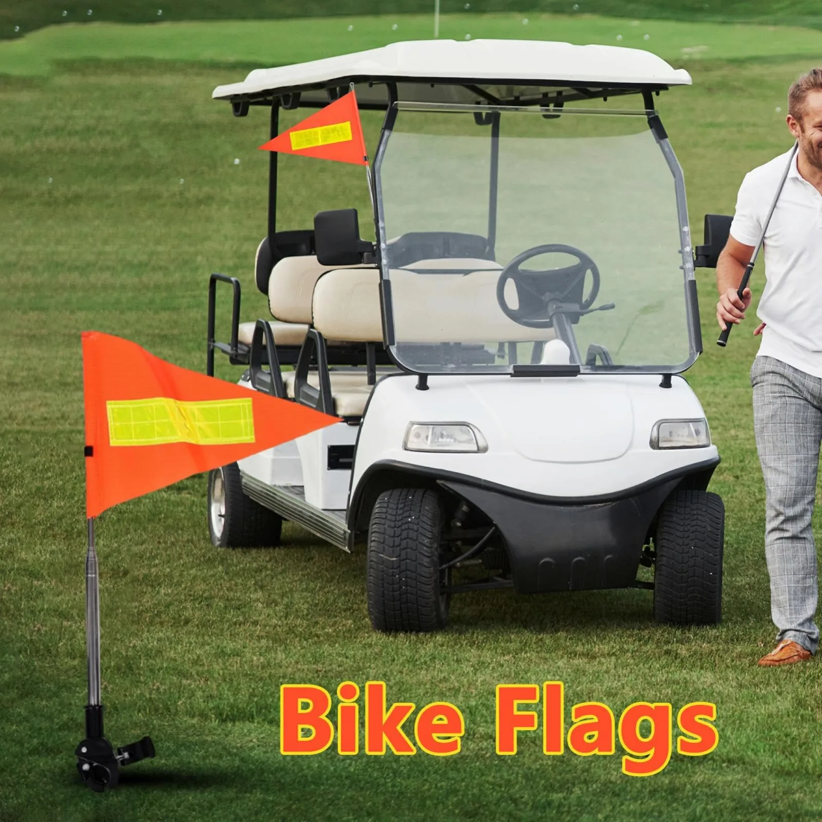 Generic Golf Cart Safety Flag with Retractable Pole image 4