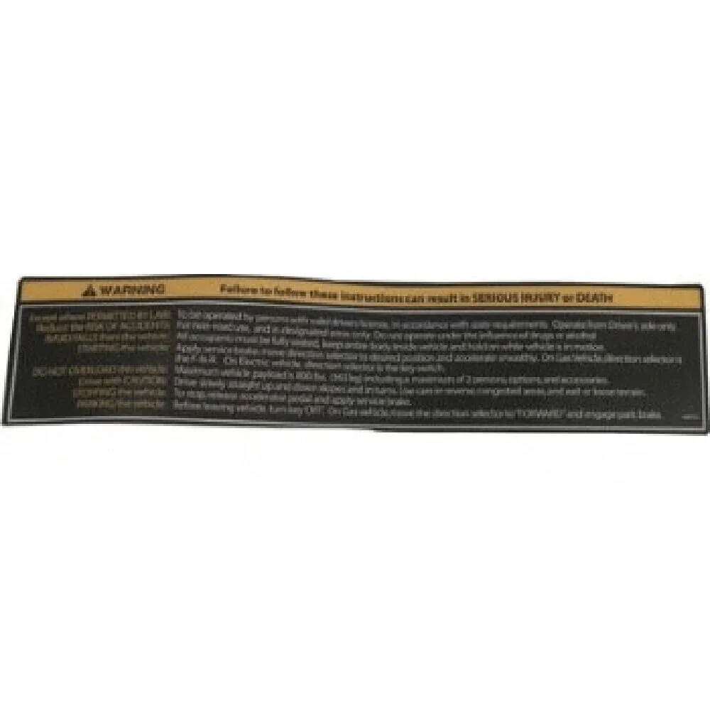 E-Z-GO RXV Cup Holder Safety Decal 50504