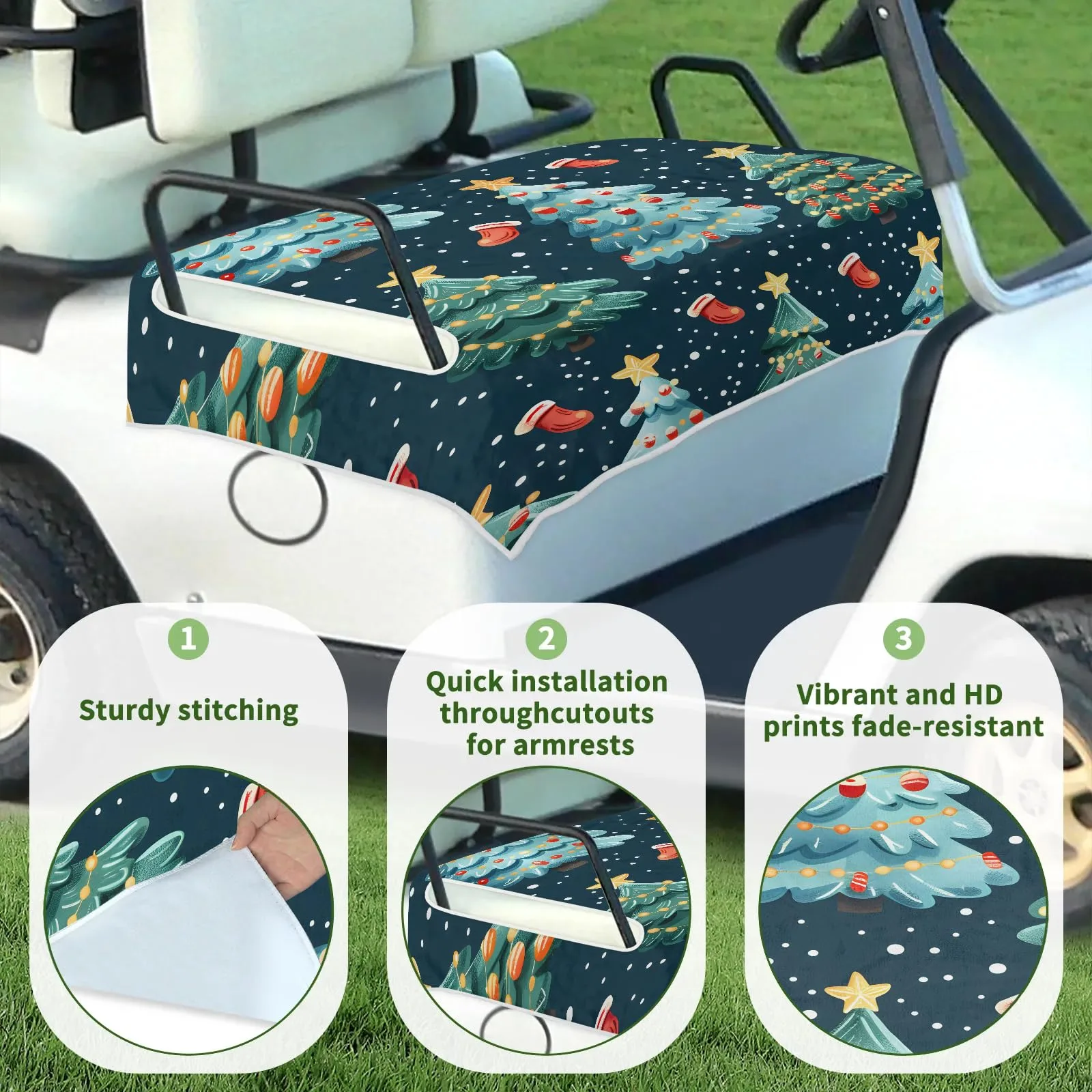 Tiveruda Golf Cart Seat Cover for Double Seats image 3