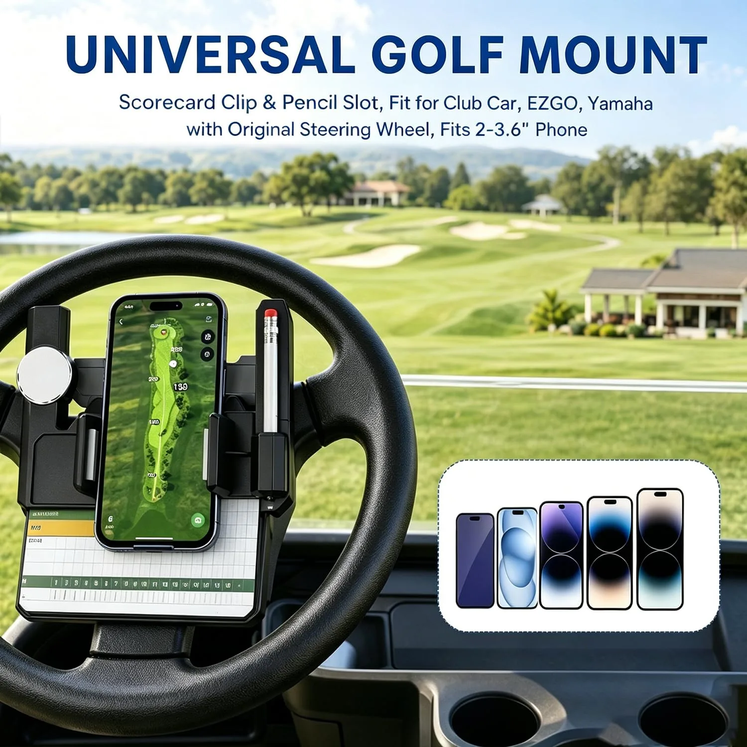Luvandier GEF-QC-ZJ Golf Cart Steering Wheel Phone Holder image 2