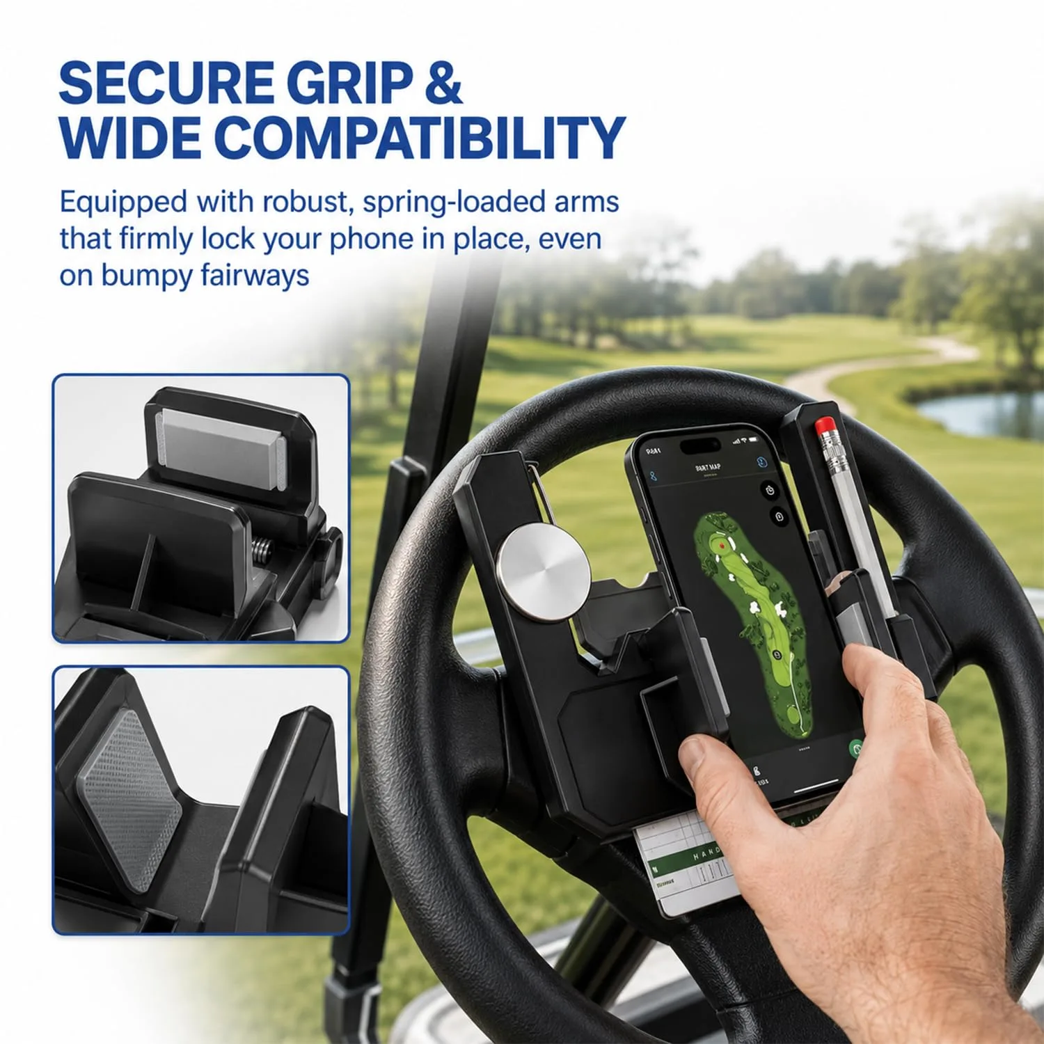 Luvandier GEF-QC-ZJ Golf Cart Steering Wheel Phone Holder image 4