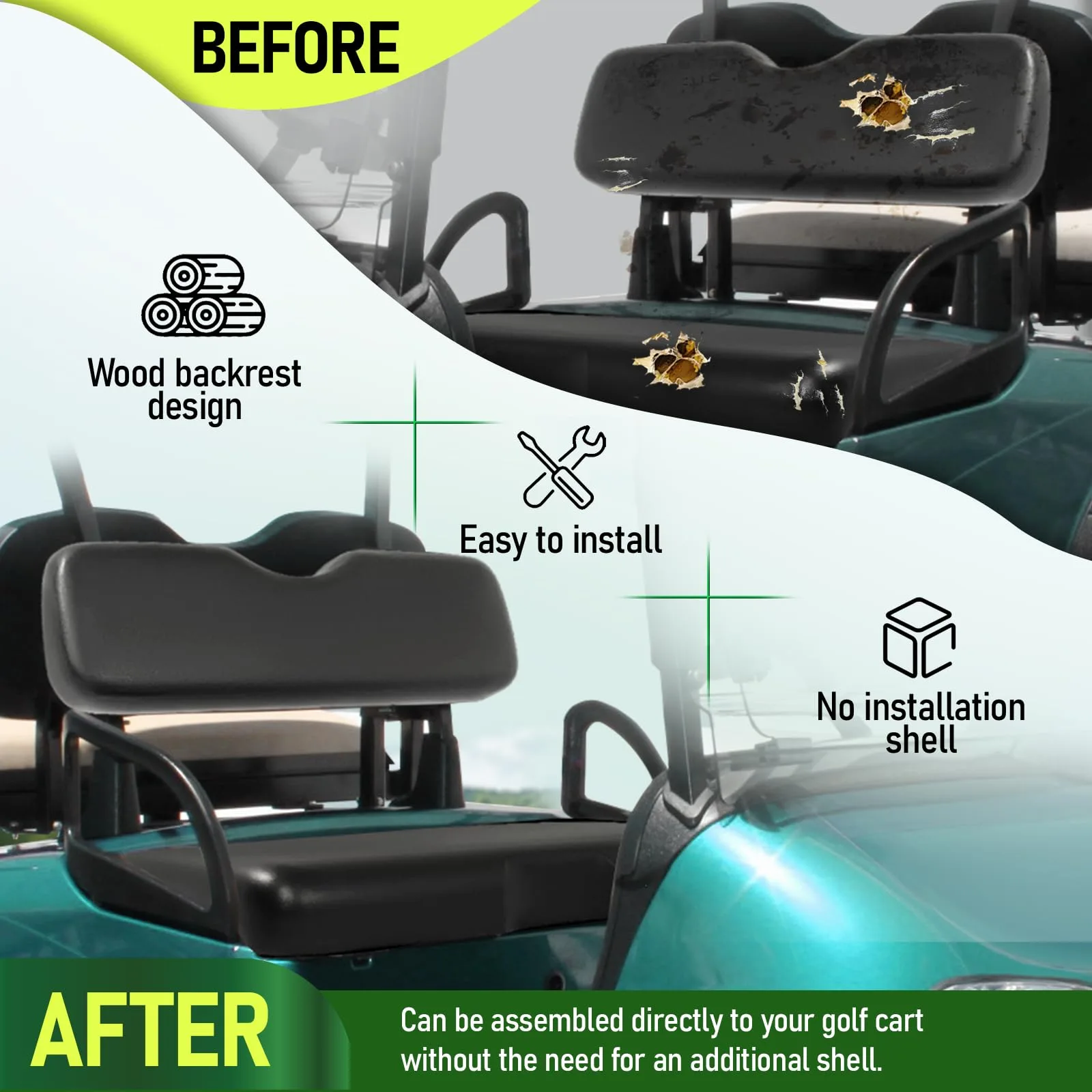 WUTIST GO-4866 Front Seat for E-Z-GO RXV 2008+ image 3