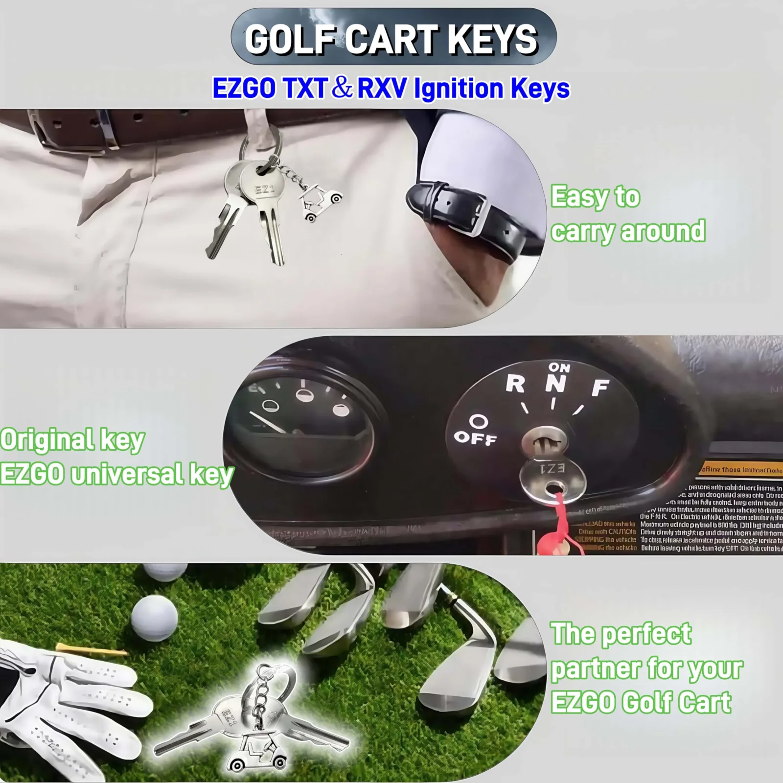 WUKO HUNT E-Z-GO Ignition Keys 17063-G1 image 2