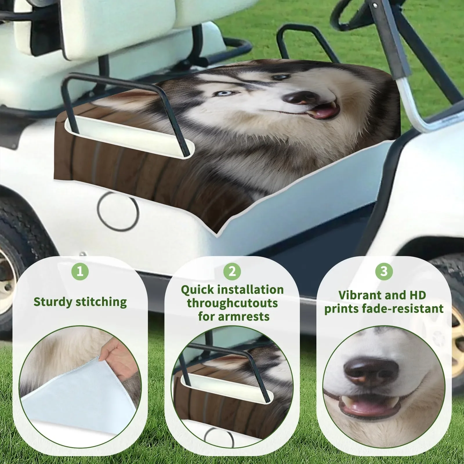 Tiveruda Golf Cart Seat Cover for Double Seats 51 x 31 in image 3