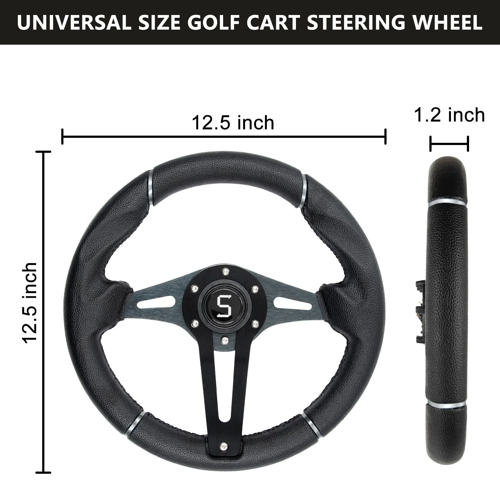 Shu-Ran SW-04 12.5-Inch Golf Cart Steering Wheel image 3