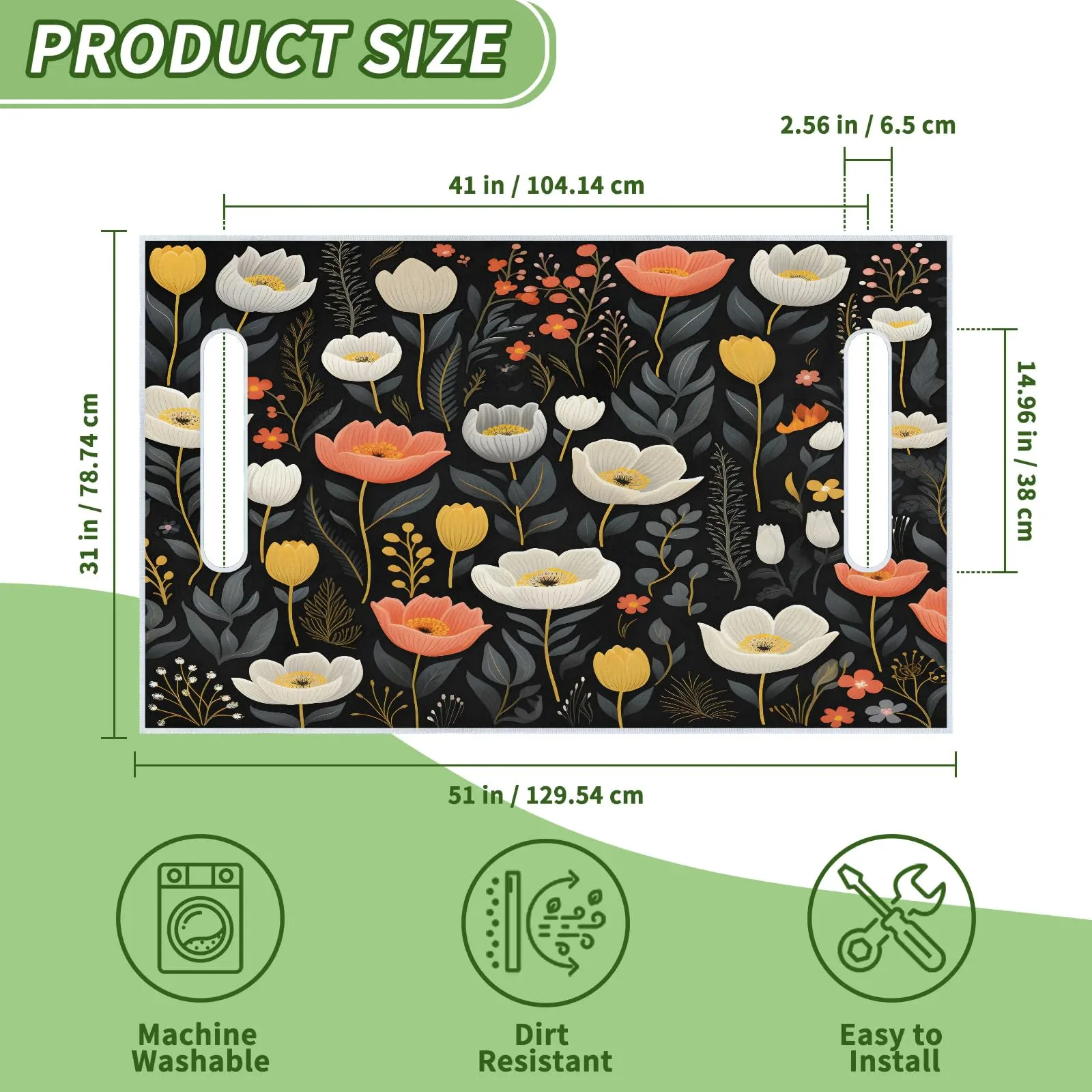 Tiveruda Floral Golf Cart Seat Cover for Double Seats image 2