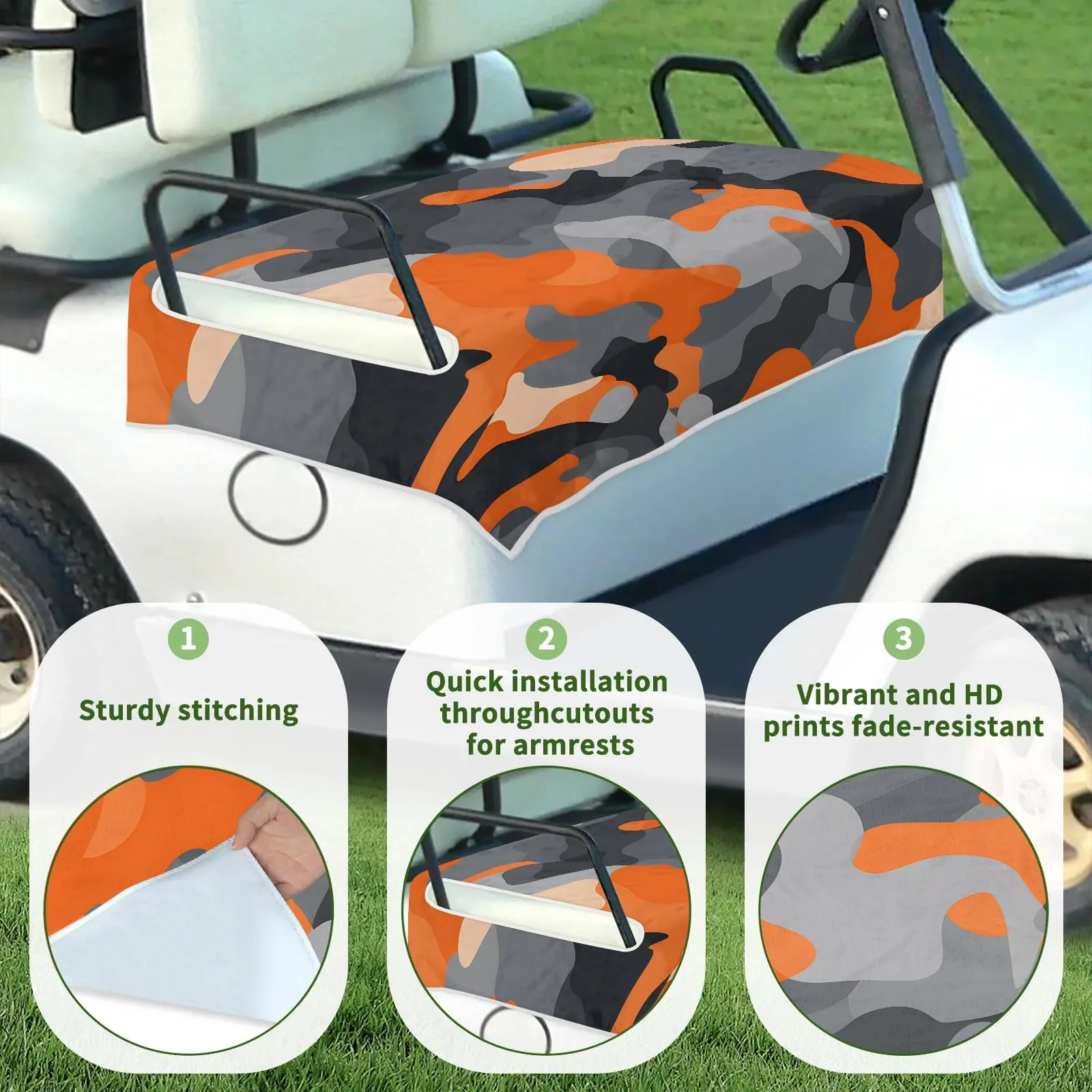 Tiveruda Camo Golf Cart Seat Cover, 51 x 31 Inches image 2