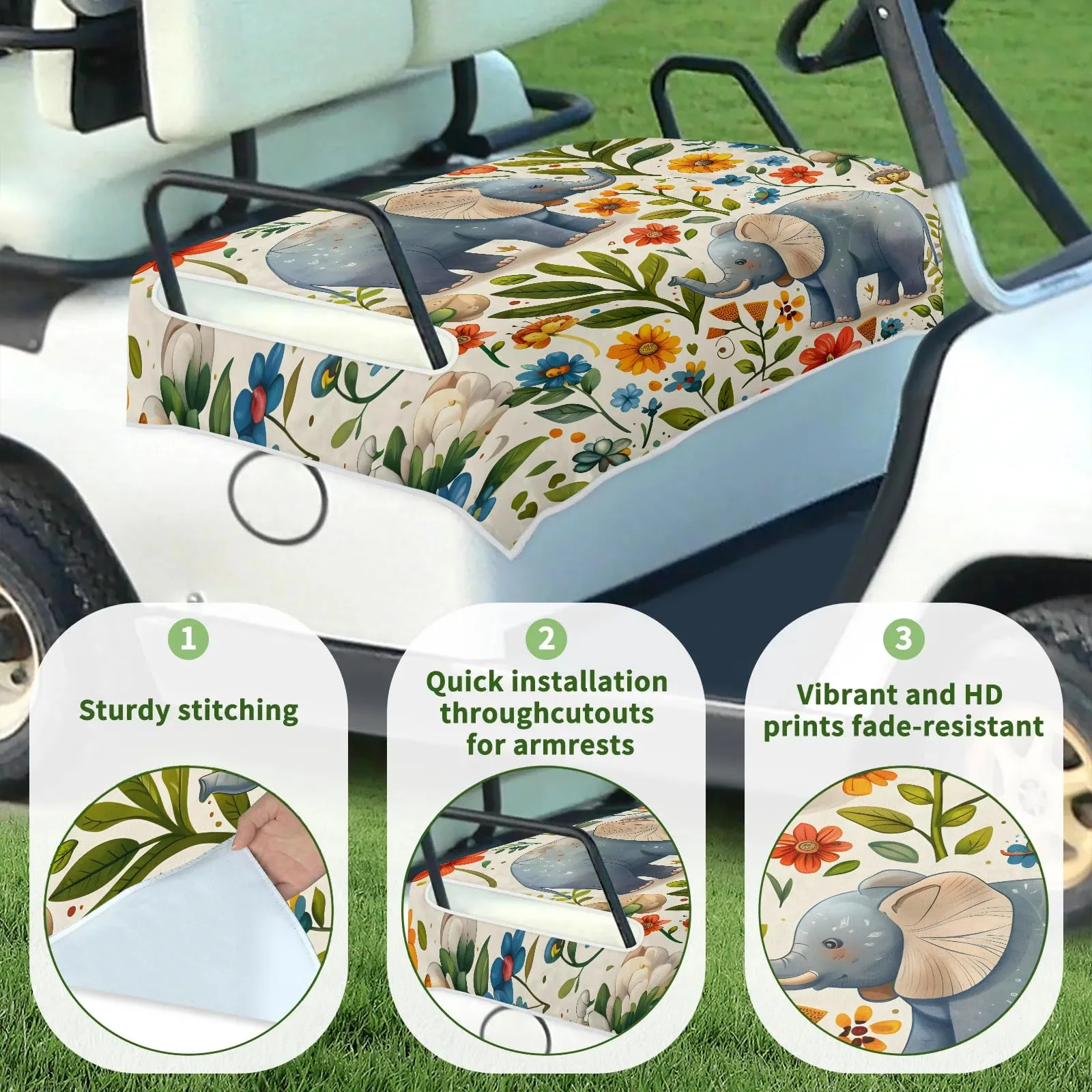 Tiveruda Golf Cart Seat Cover for Double Seats image 3