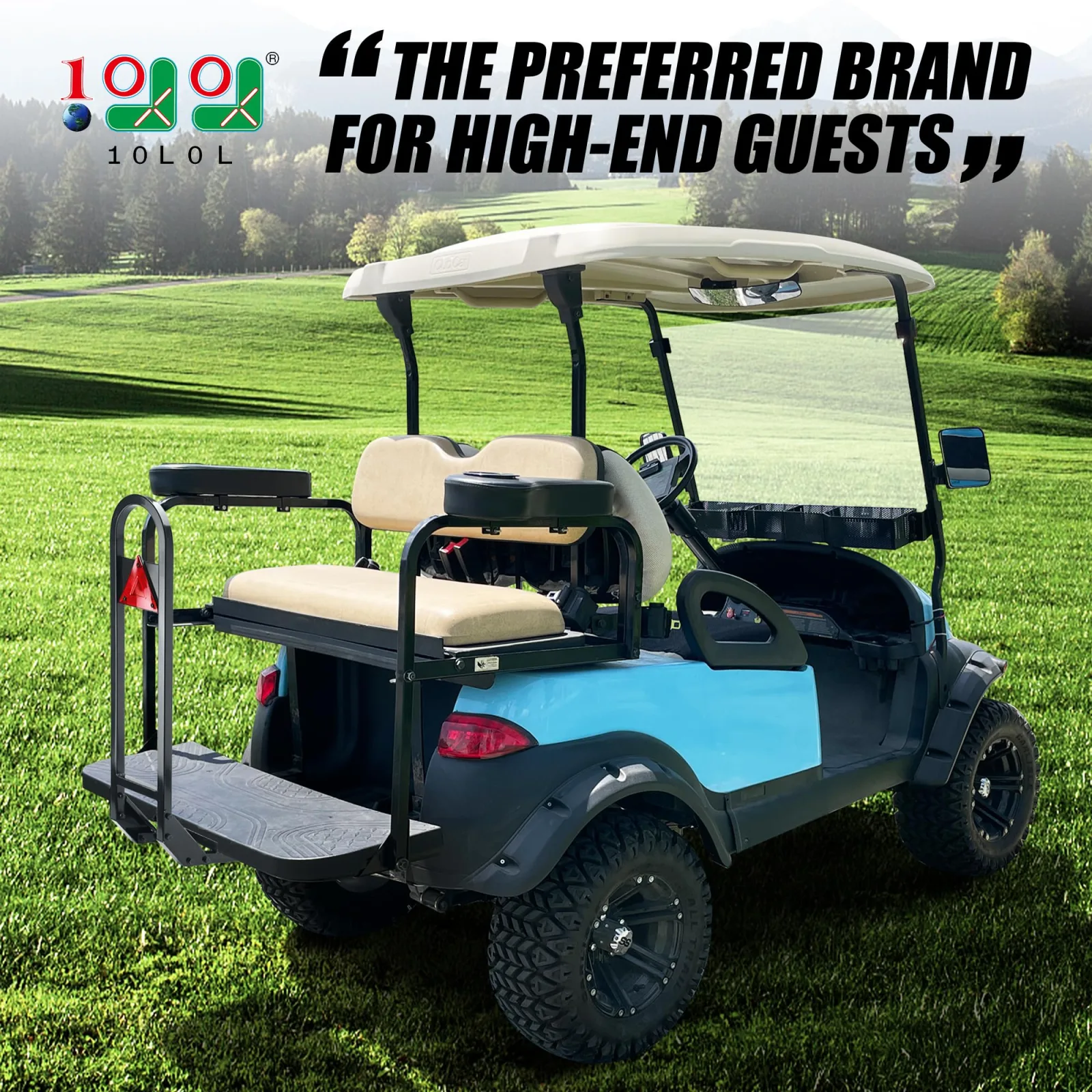10L0L Golf Cart Rear Seat Grab Bar for E-Z-GO and Club Car image 2