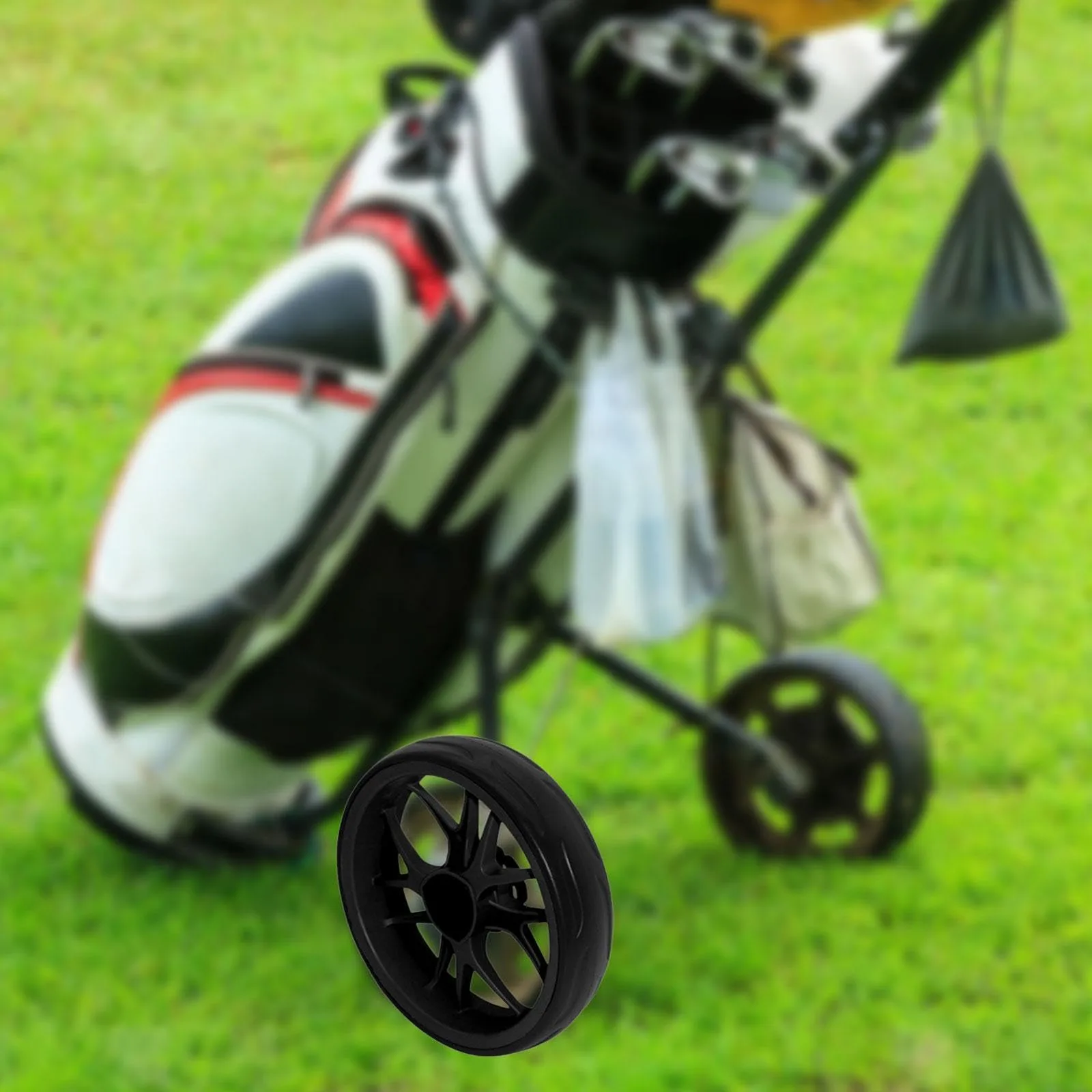 Aosekaa Golf Push Cart Replacement Wheel, 9 mm Axle image 2
