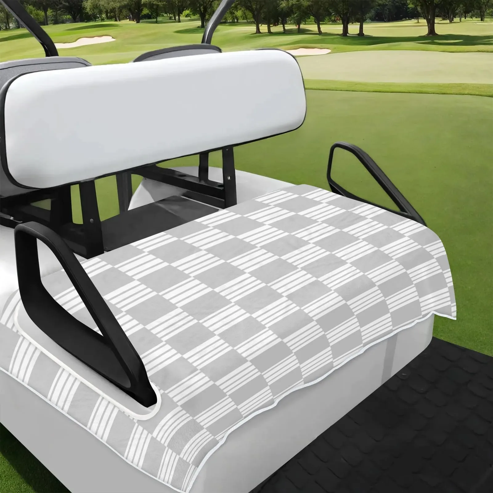 Tiveruda Gray Stripe Golf Cart Seat Cover, 51 x 31 in