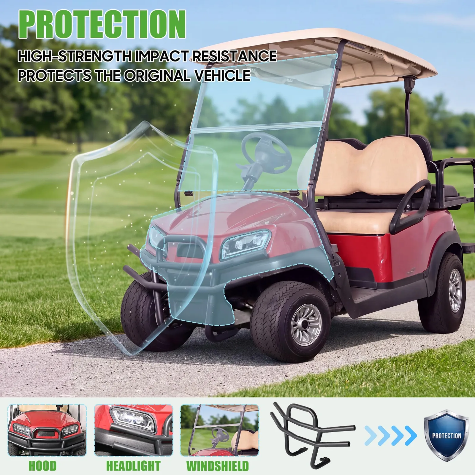 10L0L Front Brush Guard for Club Car Tempo image 3