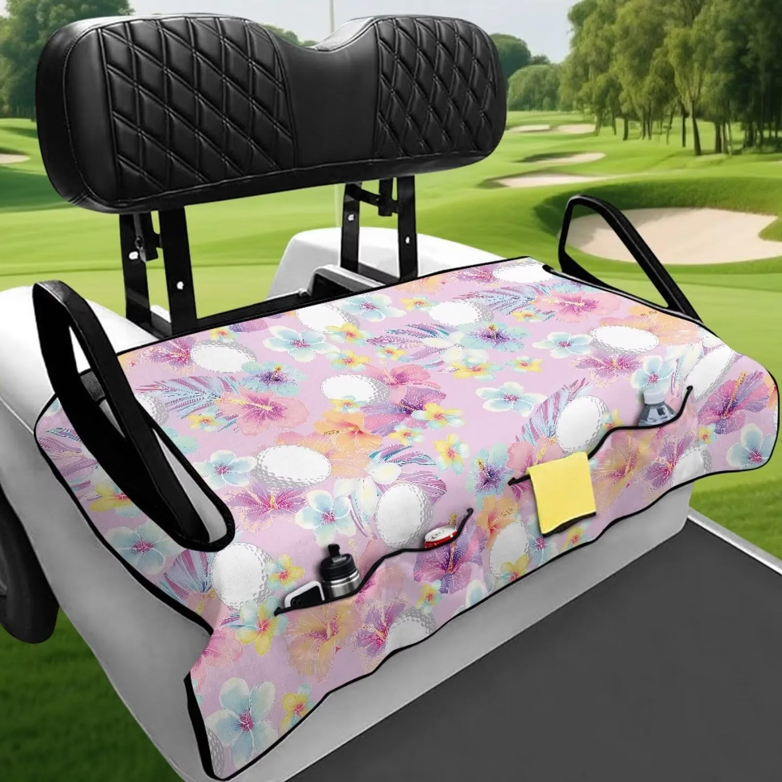 ELEQIN Tropical Hibiscus Golf Cart Seat Cover image 3