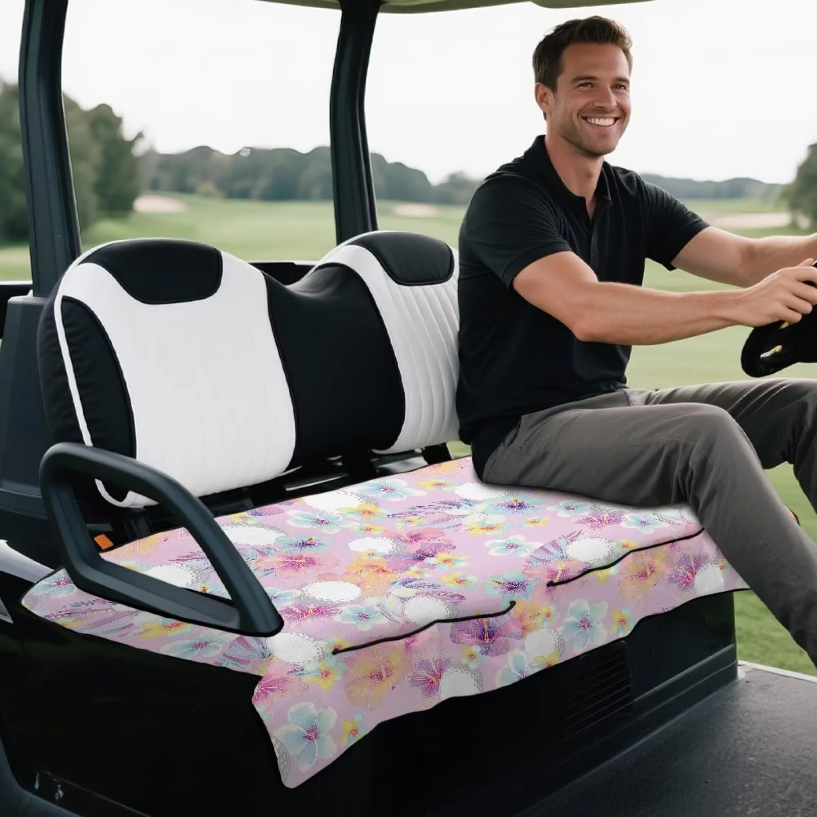 ELEQIN Tropical Hibiscus Golf Cart Seat Cover image 4