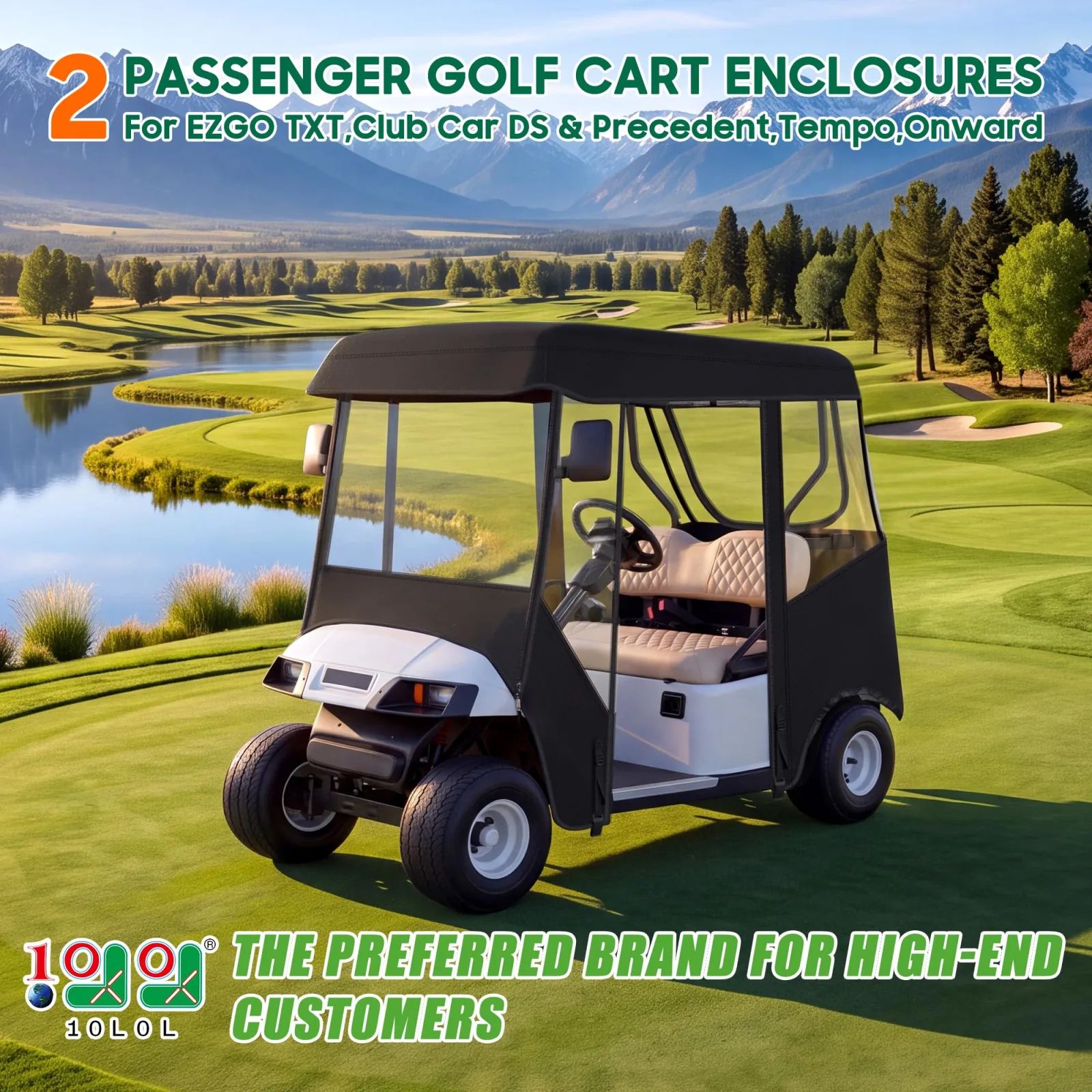 10L0L 2-Passenger Golf Cart Enclosure for E-Z-GO and Club Car image 2