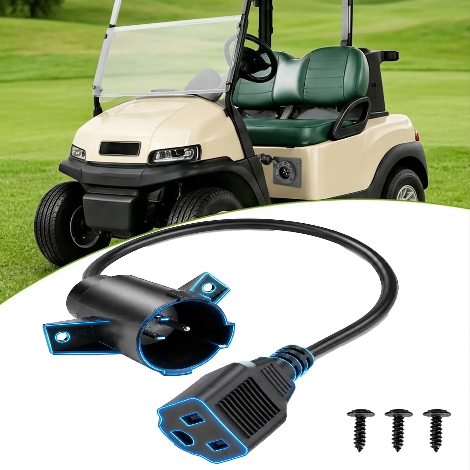 BeiXu Charger Plug Adapter for Club Car 3-Pin Systems