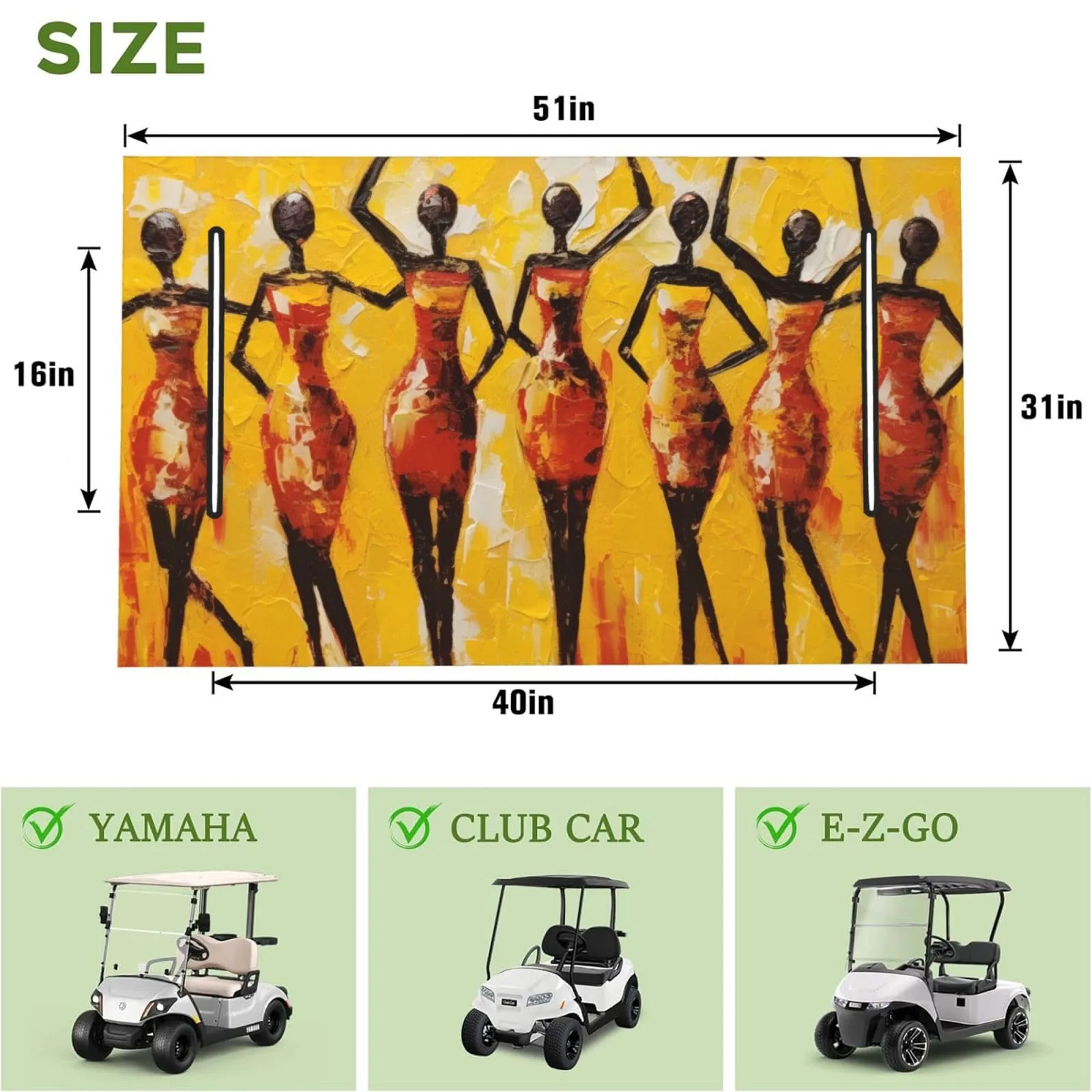 AYCZN Golf Cart Seat Cover, 51 x 31 Inch Polyester image 3