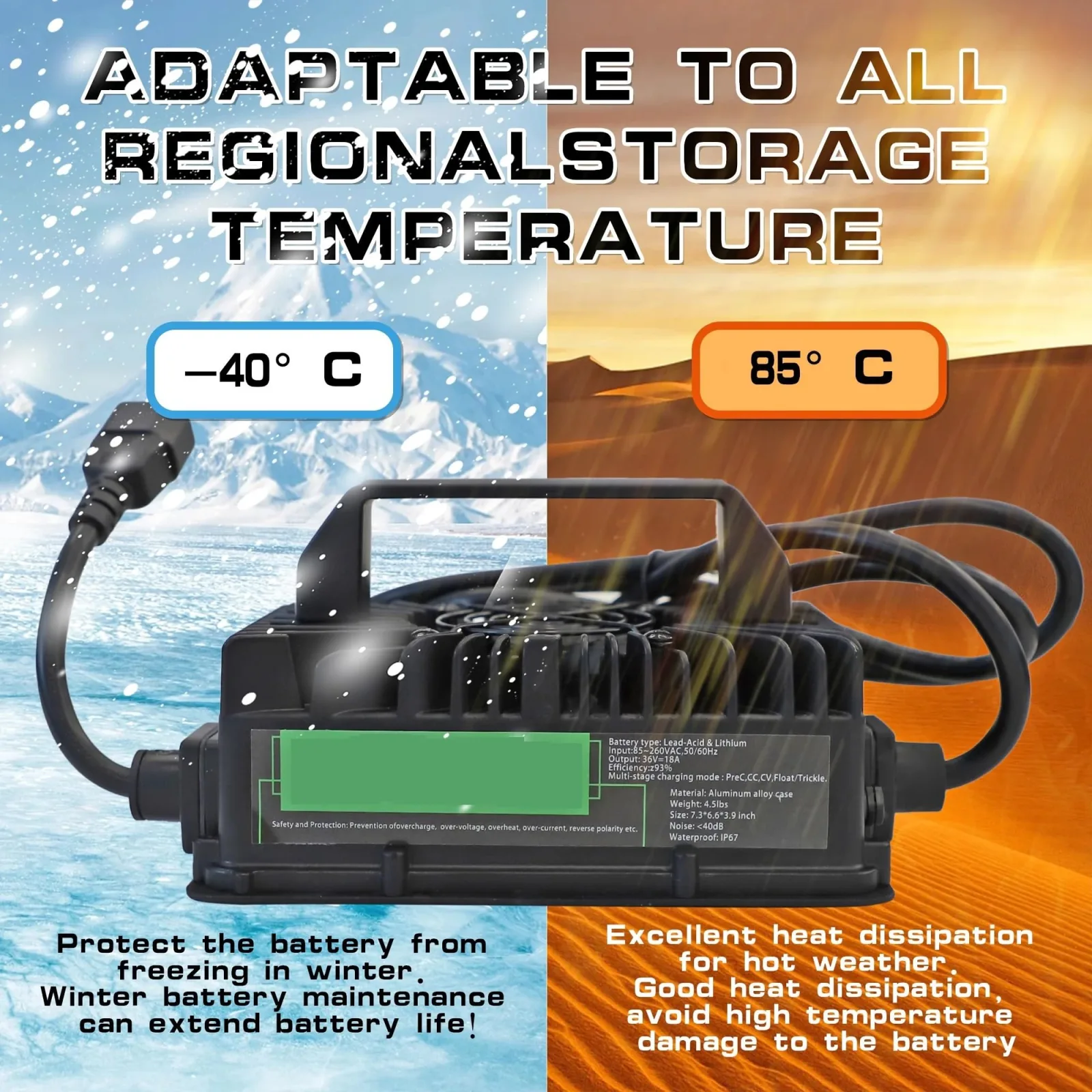 NLPBFD SPYLDA3618 36V Golf Cart Battery Charger image 4