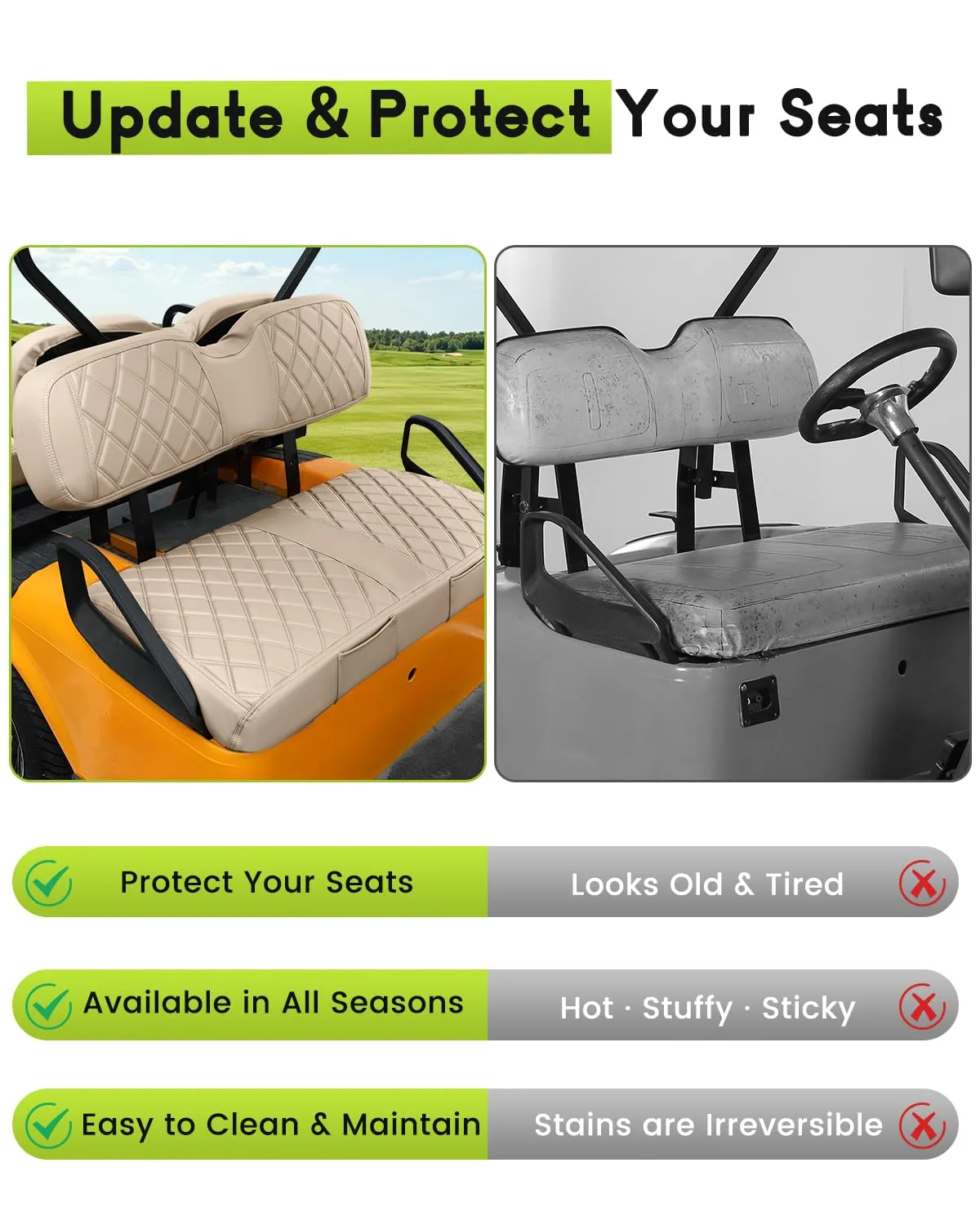 WEIMELL HF94-1 Seat Covers for E-Z-GO TXT and RXV image 3