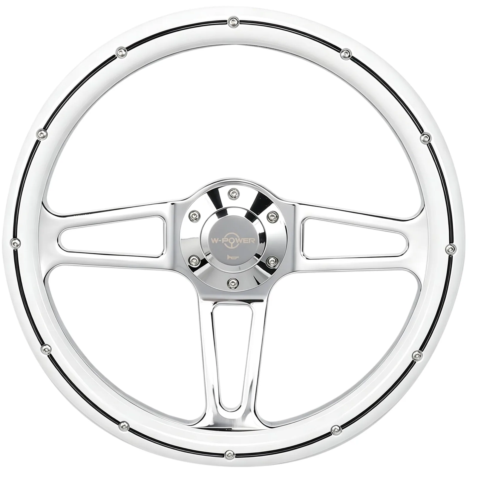 N2MU 13.8-Inch Golf Cart Steering Wheel, White
