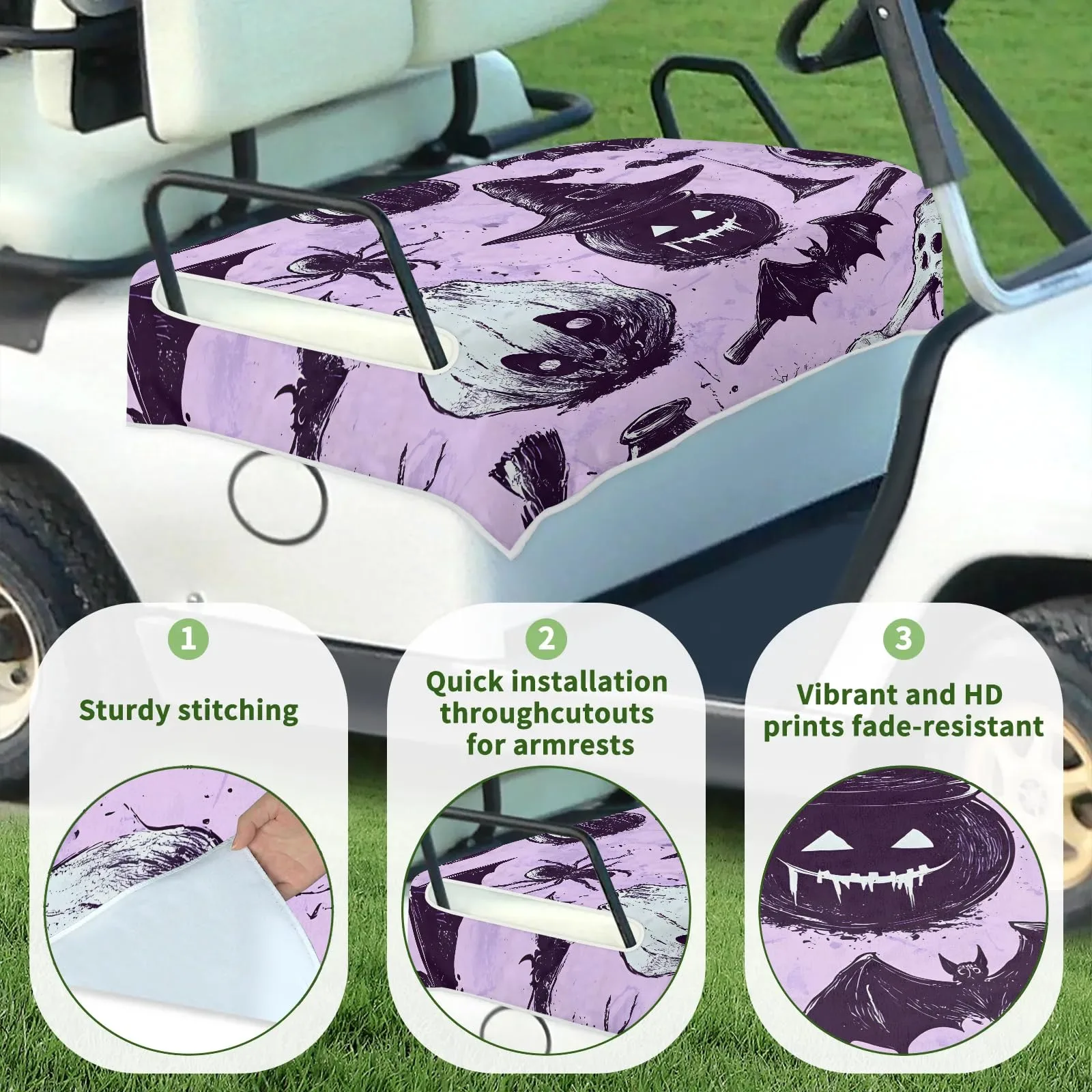 Tiveruda Golf Cart Seat Cover for Double Seats image 3