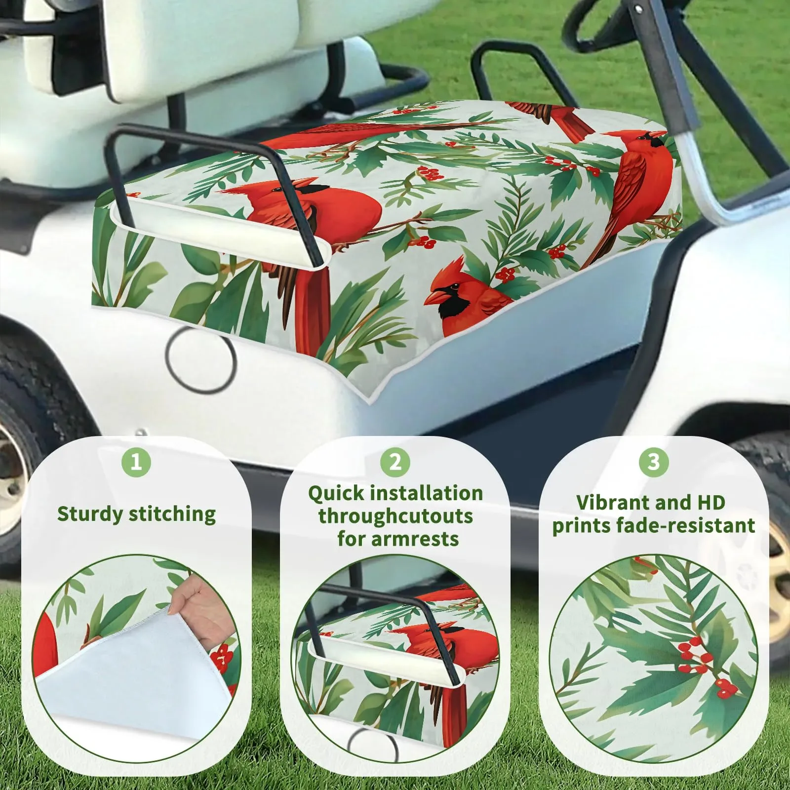 Tiveruda Golf Cart Seat Cover for Double Seats, 51 x 31 in. image 3