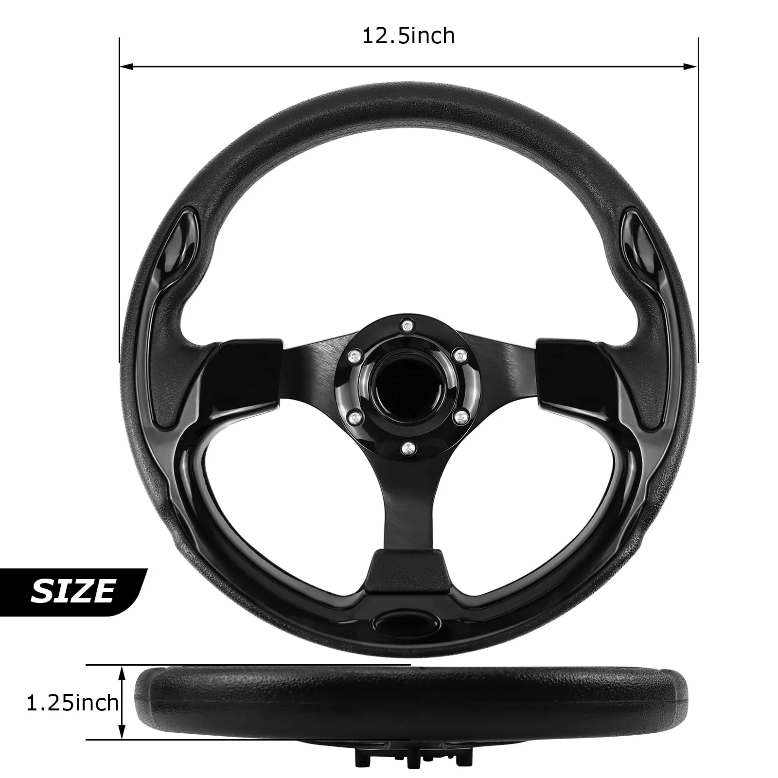 QYMOPAY 12.5-Inch Golf Cart Steering Wheel QSW1009-001 image 2