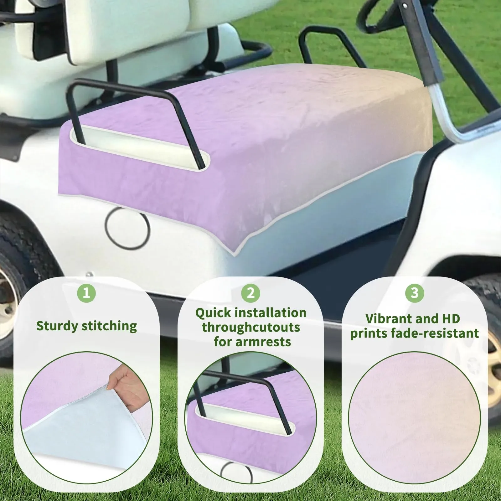 Tiveruda Golf Cart Seat Cover for Double Seats image 3