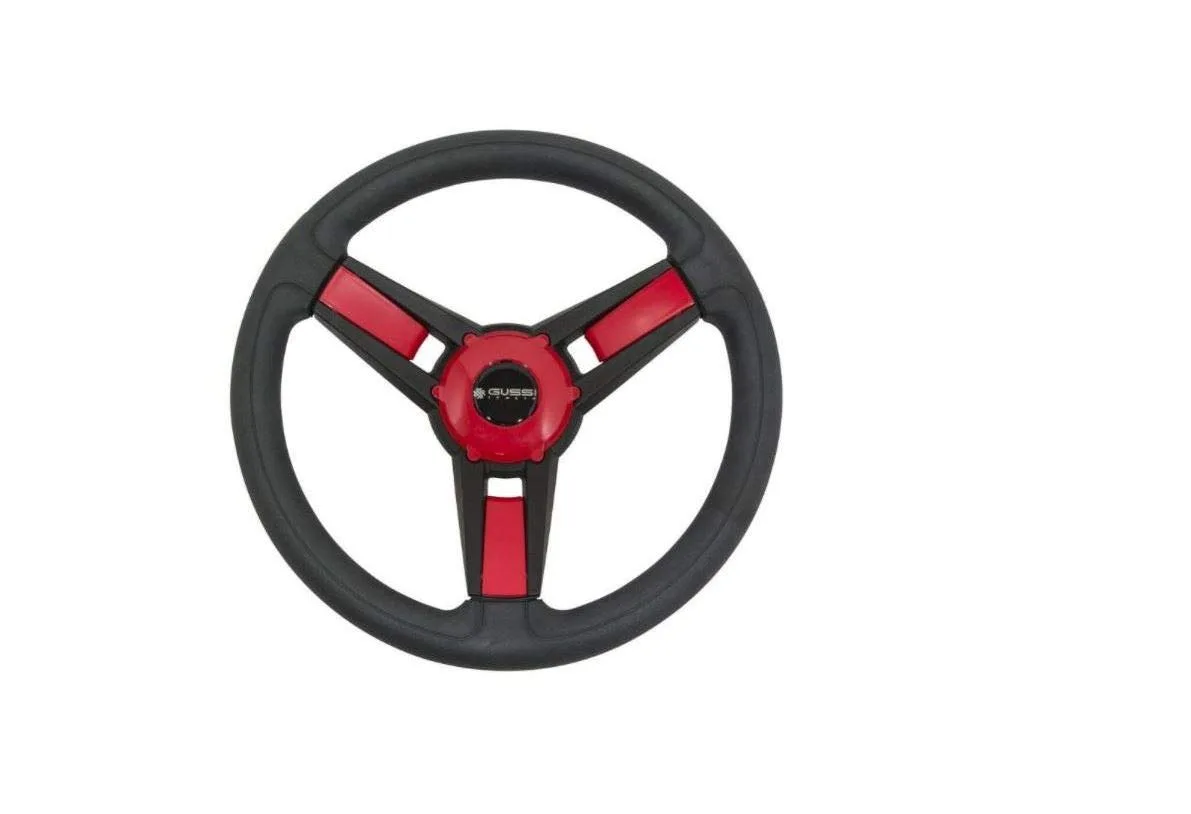 3G Gussi Black & Red Steering Wheel for Club Car Precedent