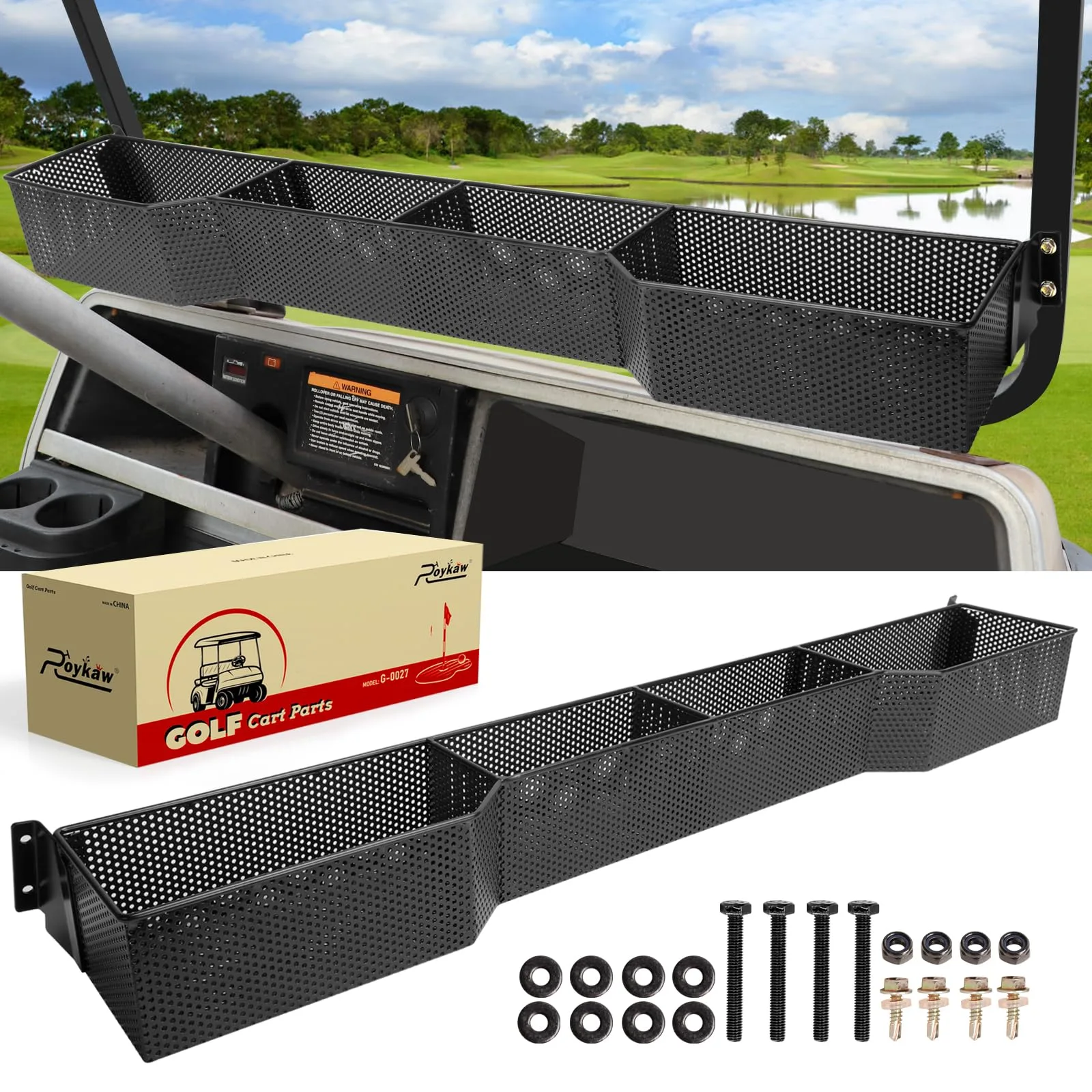 Roykaw Front Storage Basket for Club Car DS Golf Cart