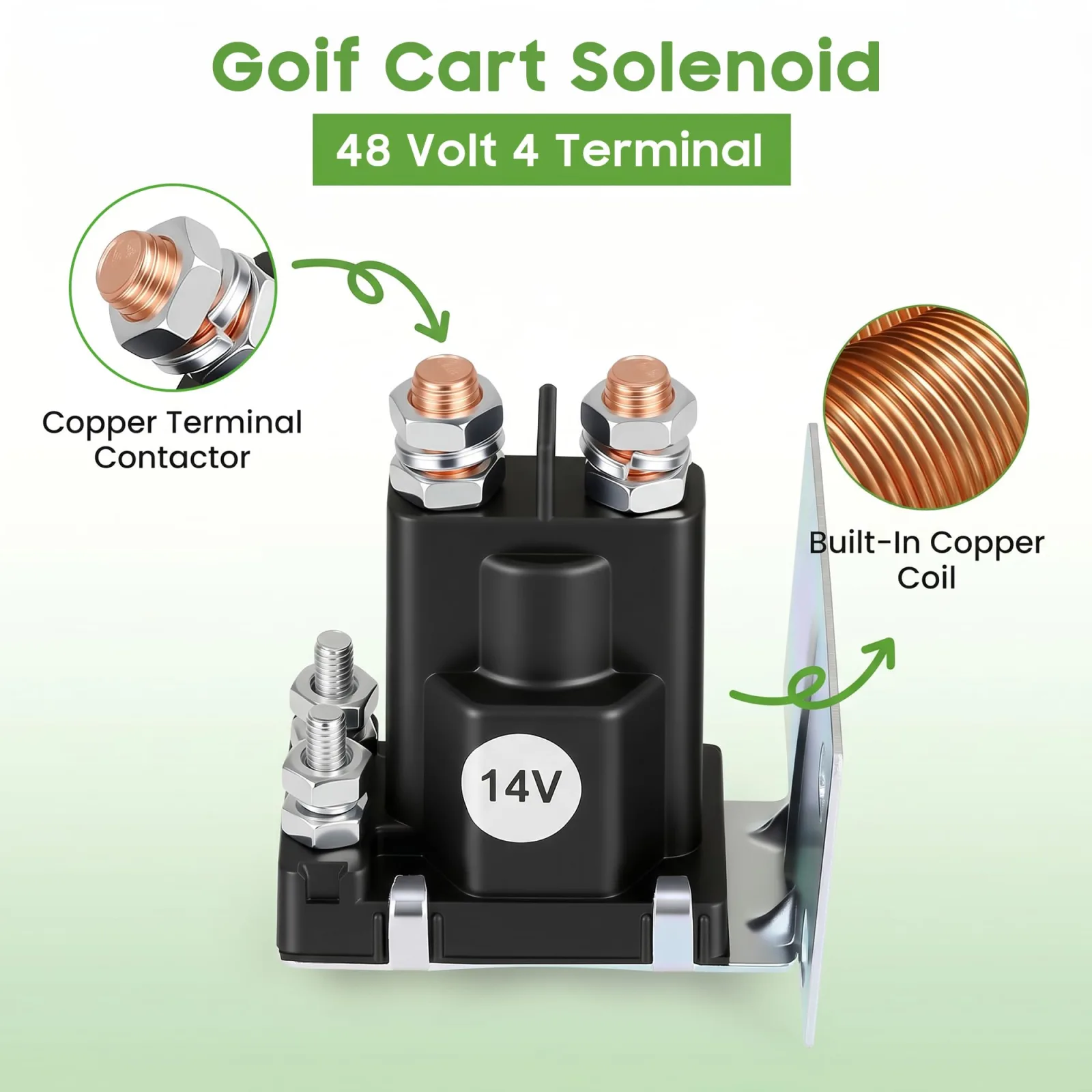 10L0L 14V Solenoid for E-Z-GO TXT Gas Carts 27153-G01 image 4