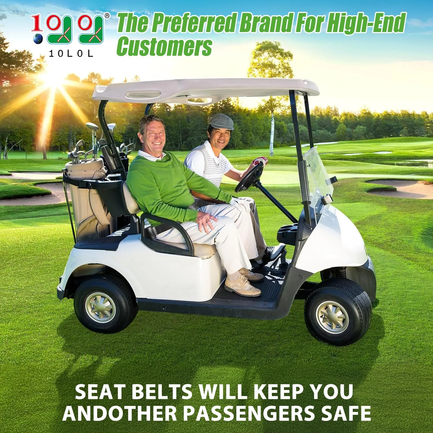10L0L Golf Cart Seat Belt Bracket Kit for Yamaha, E-Z-GO image 2