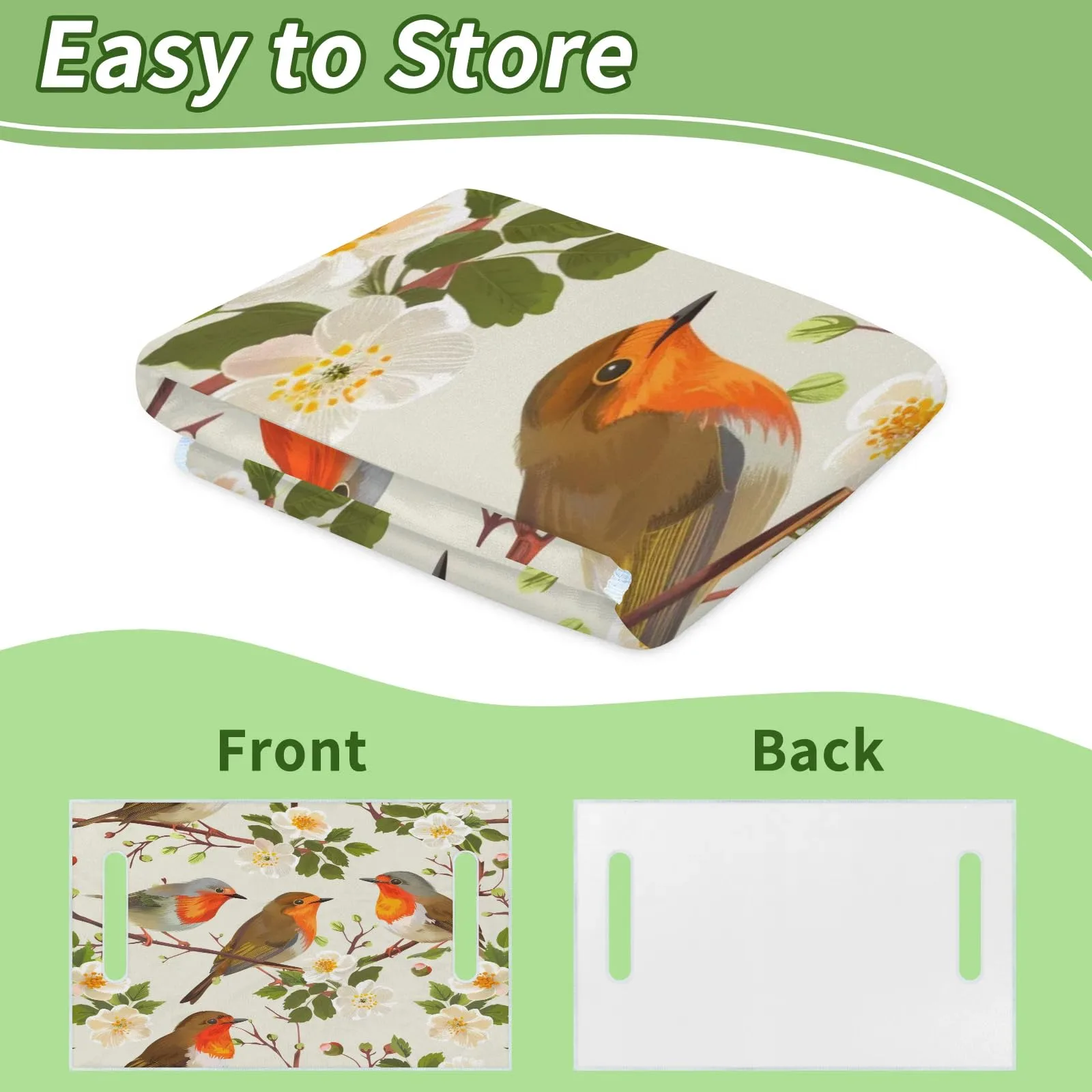 Tiveruda Floral Bird 51 x 31 in Universal 2-Person Golf Cart Seat Cover image 3