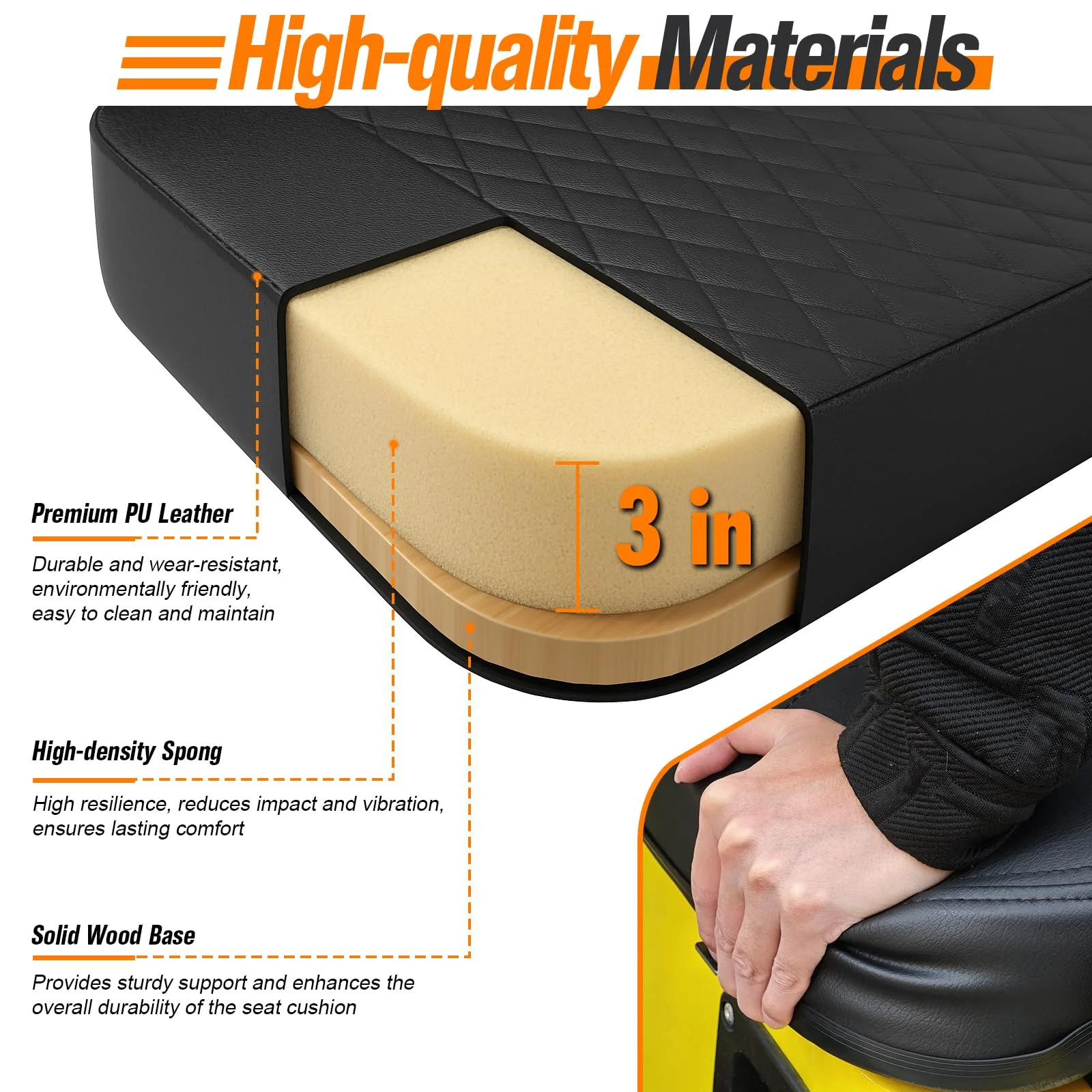 GODCTSUP Front Seat Cushions for EZGO TXT & Medalist image 2