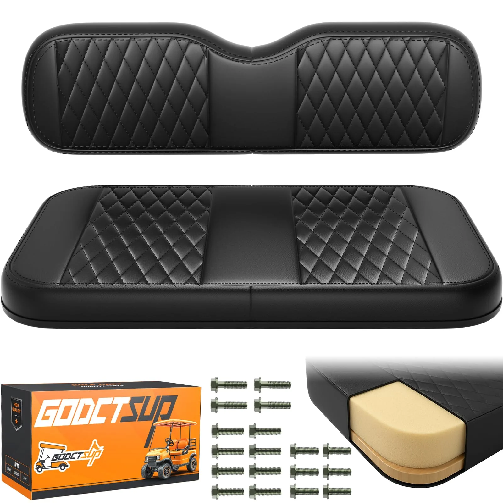 GODCTSUP Front Seat Cushions for EZGO TXT & Medalist