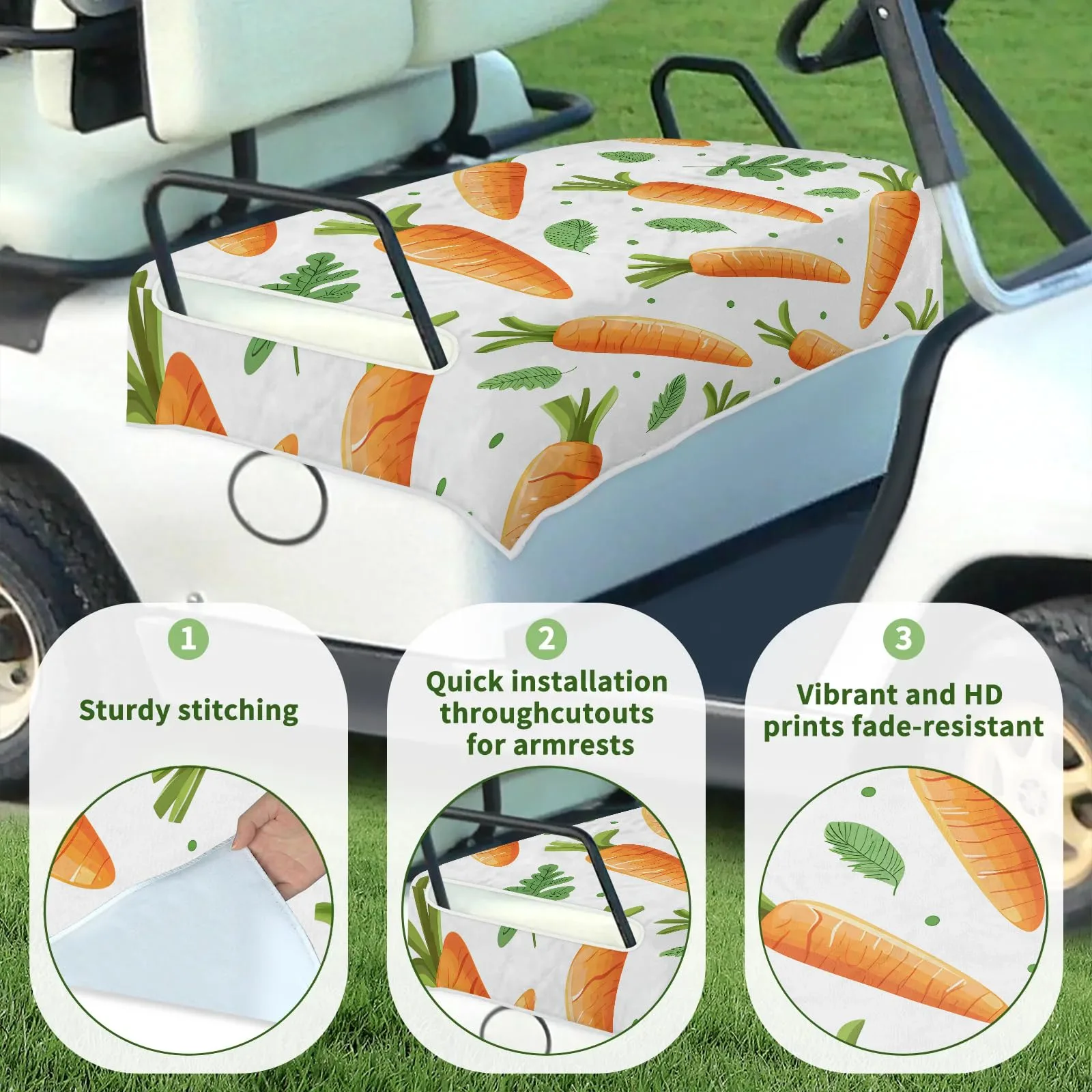 Tiveruda 51" x 31" Golf Cart Seat Cover – Polyester Microfiber image 3