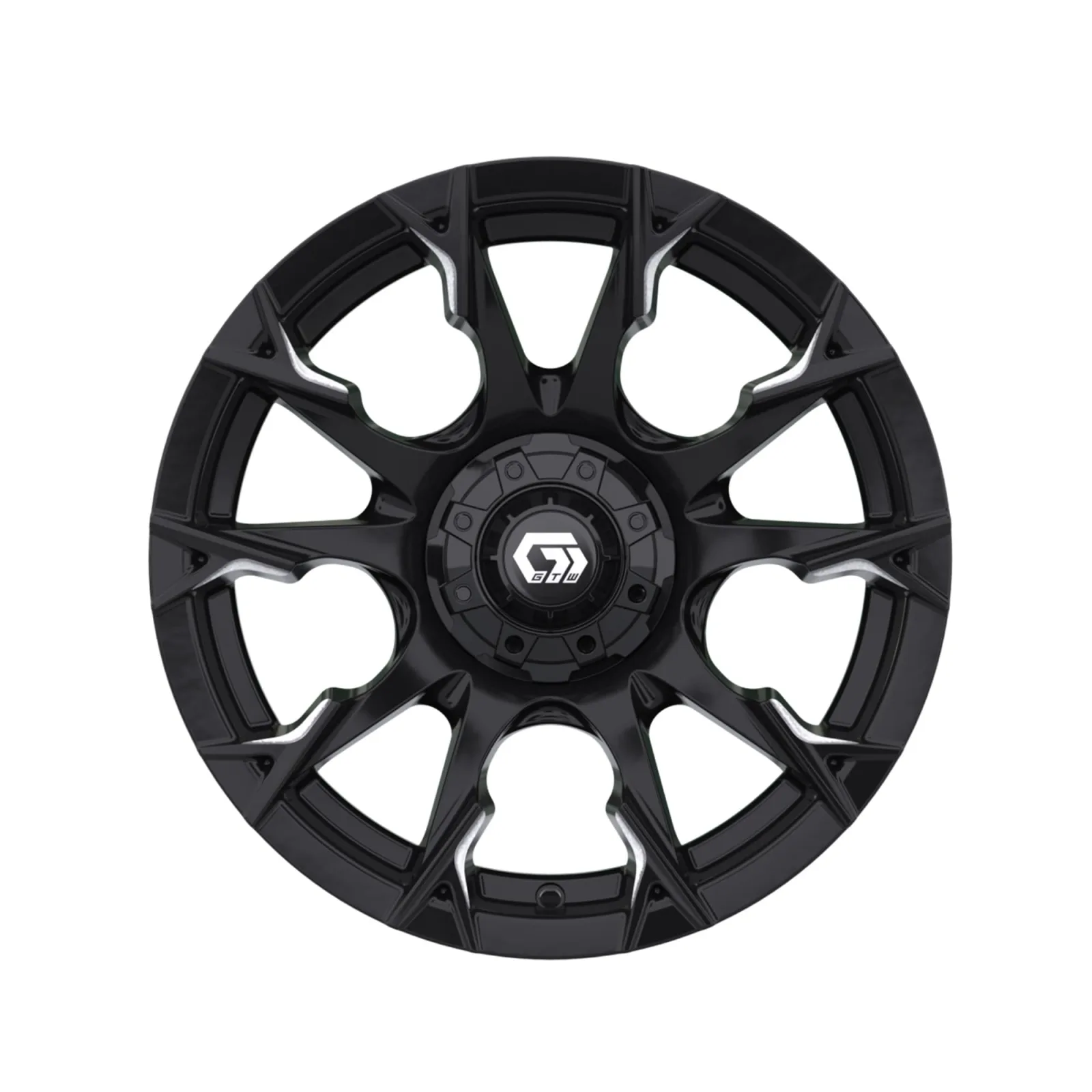 GTW Diablo 15x7 Gloss Black Golf Cart Wheel 19-417 image 2