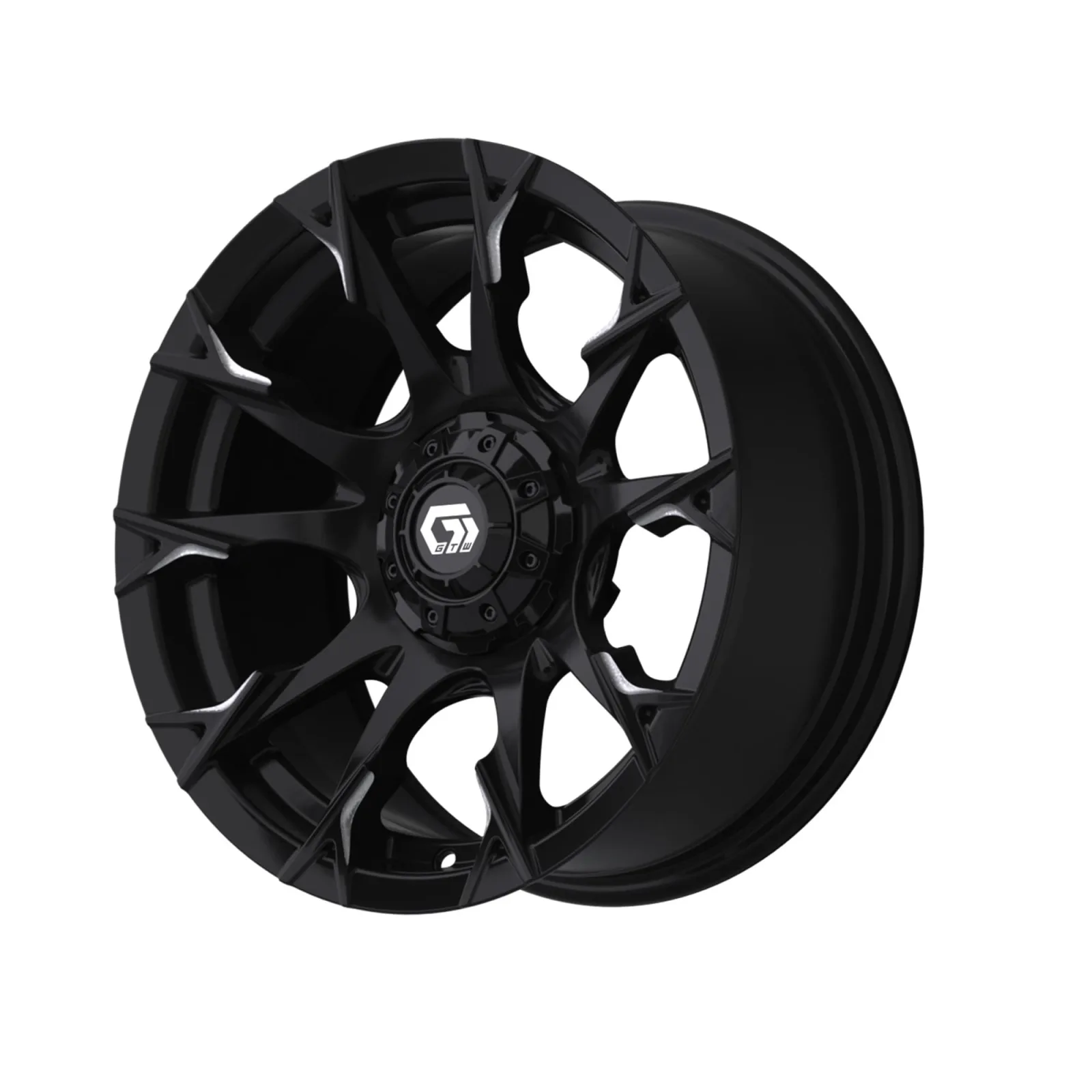 GTW Diablo 15x7 Gloss Black Golf Cart Wheel 19-417 image 3