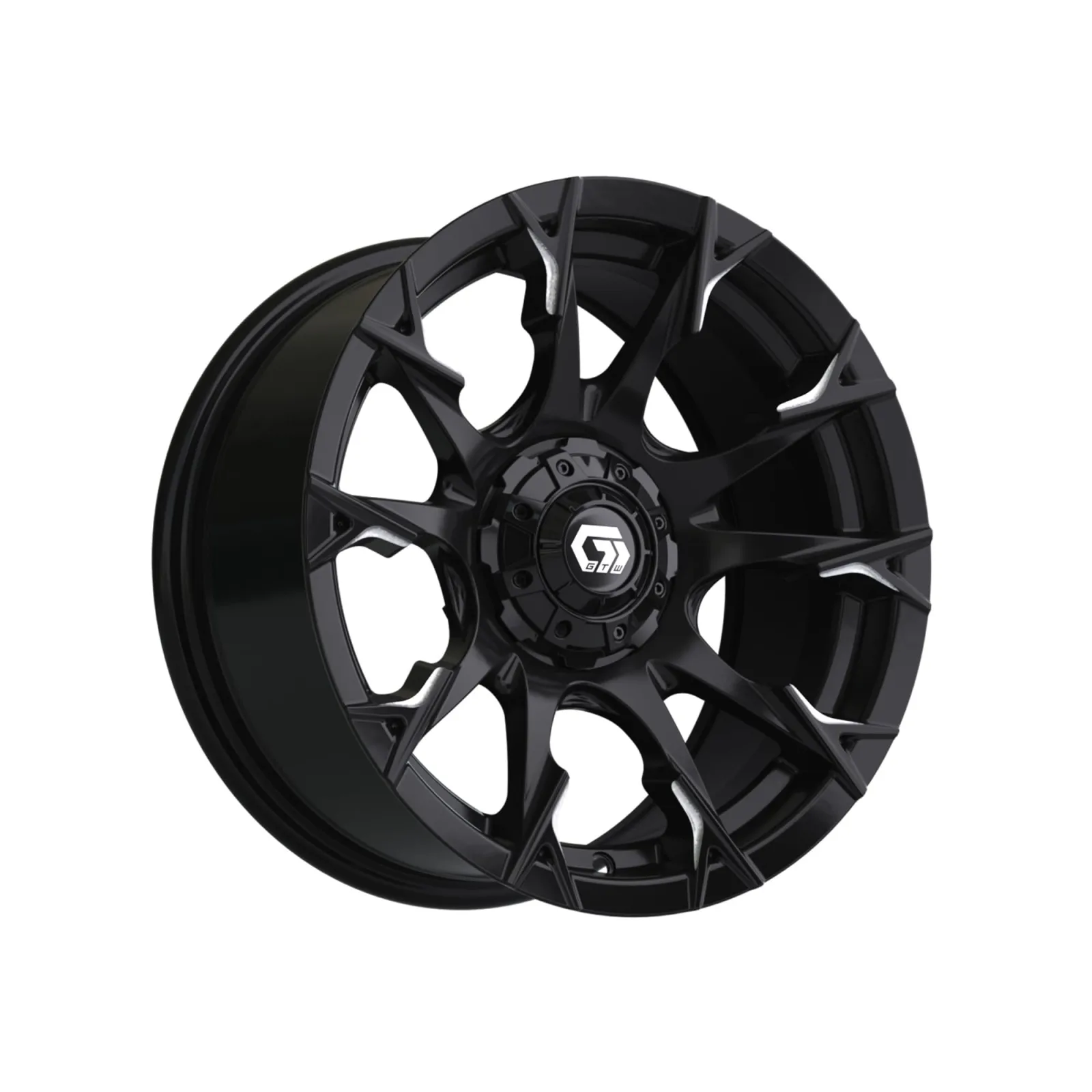 GTW Diablo 15x7 Gloss Black Golf Cart Wheel 19-417