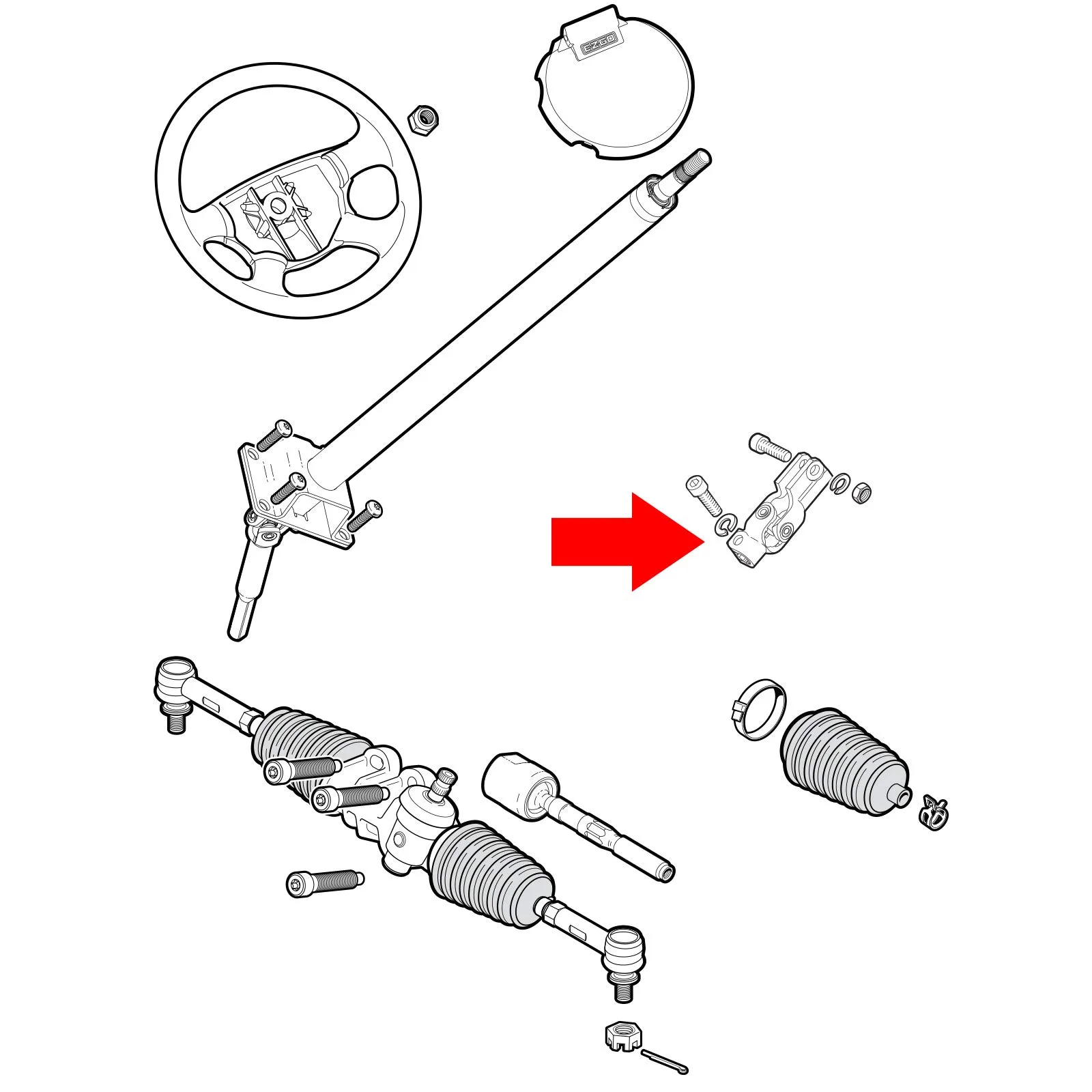 10L0L Steering Shaft Yoke for E-Z-GO RXV 2008+ image 3